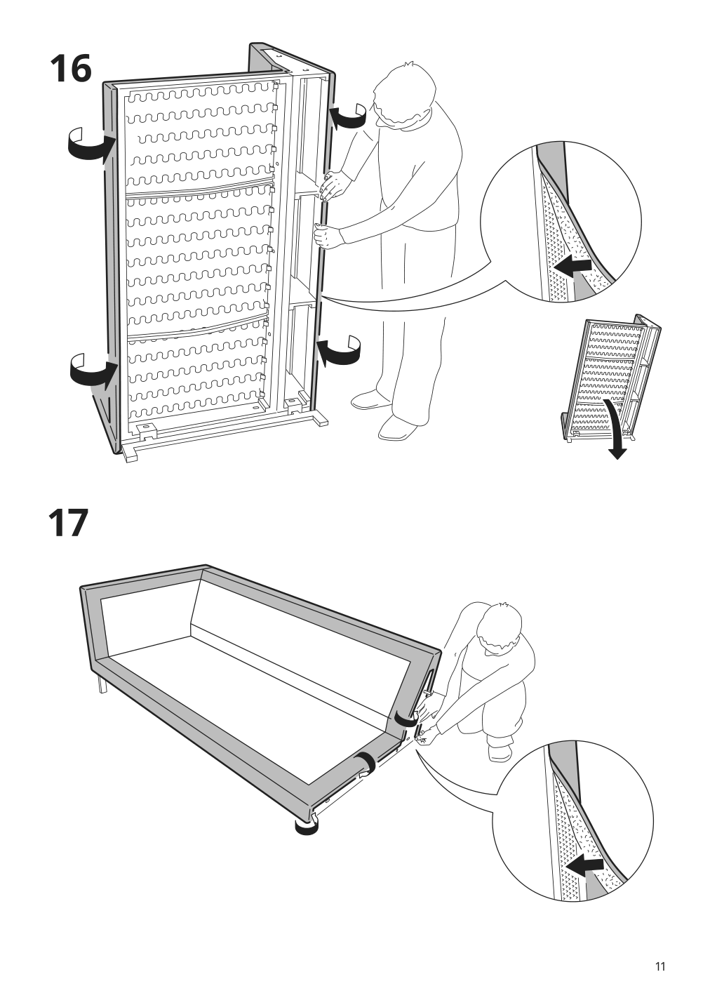 Assembly instructions for IKEA Nockeby cover for sofa with chaise left tallmyra light beige | Page 11 - IKEA NOCKEBY cover for sofa 203.198.27