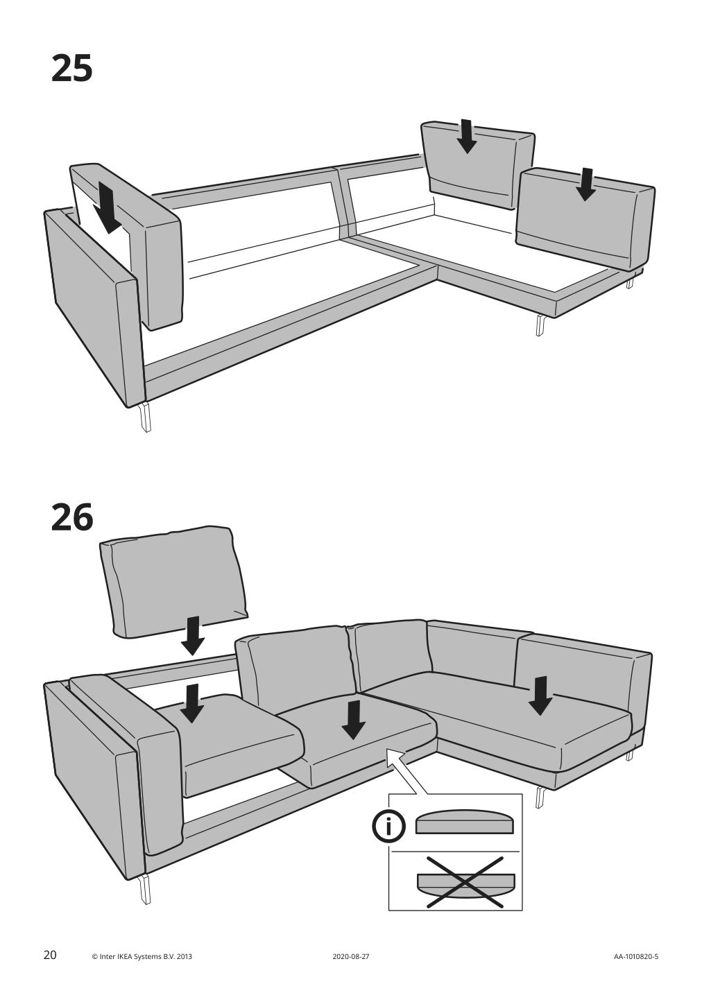 Assembly instructions for IKEA Nockeby cover for sofa with chaise left tallmyra light beige | Page 20 - IKEA NOCKEBY cover for sofa 203.198.27