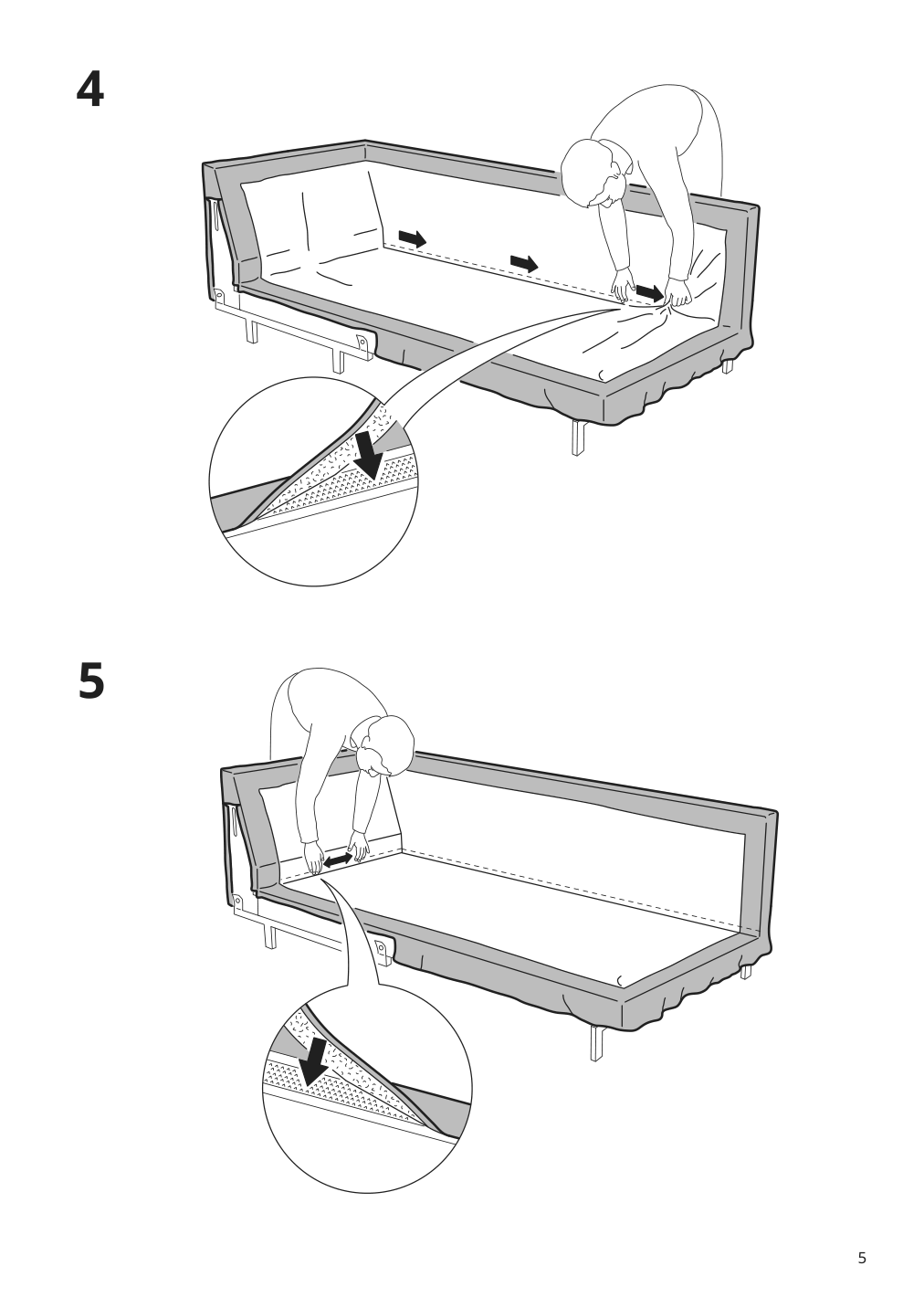 Assembly instructions for IKEA Nockeby cover for sofa with chaise left tallmyra light beige | Page 5 - IKEA NOCKEBY cover for sofa 203.198.27