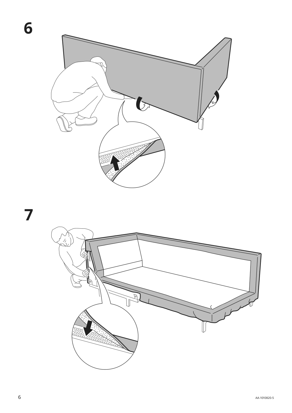 Assembly instructions for IKEA Nockeby cover for sofa with chaise left tallmyra light beige | Page 6 - IKEA NOCKEBY cover for sofa 203.198.27