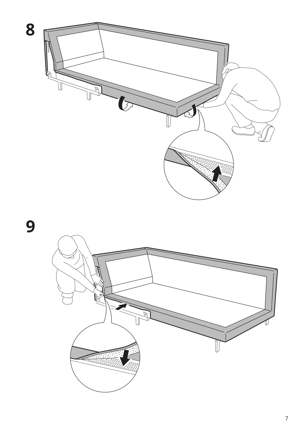 Assembly instructions for IKEA Nockeby cover for sofa with chaise left tallmyra light beige | Page 7 - IKEA NOCKEBY cover for sofa 203.198.27