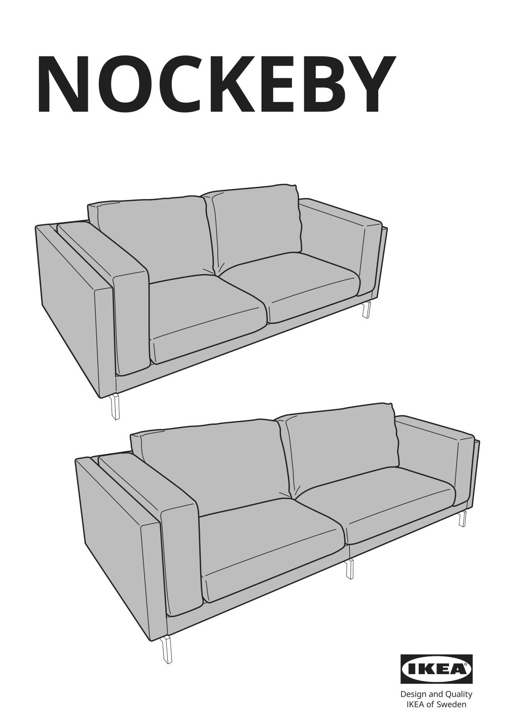 Assembly instructions for IKEA Nockeby loveseat cover risane orange | Page 1 - IKEA NOCKEBY loveseat cover 402.804.52