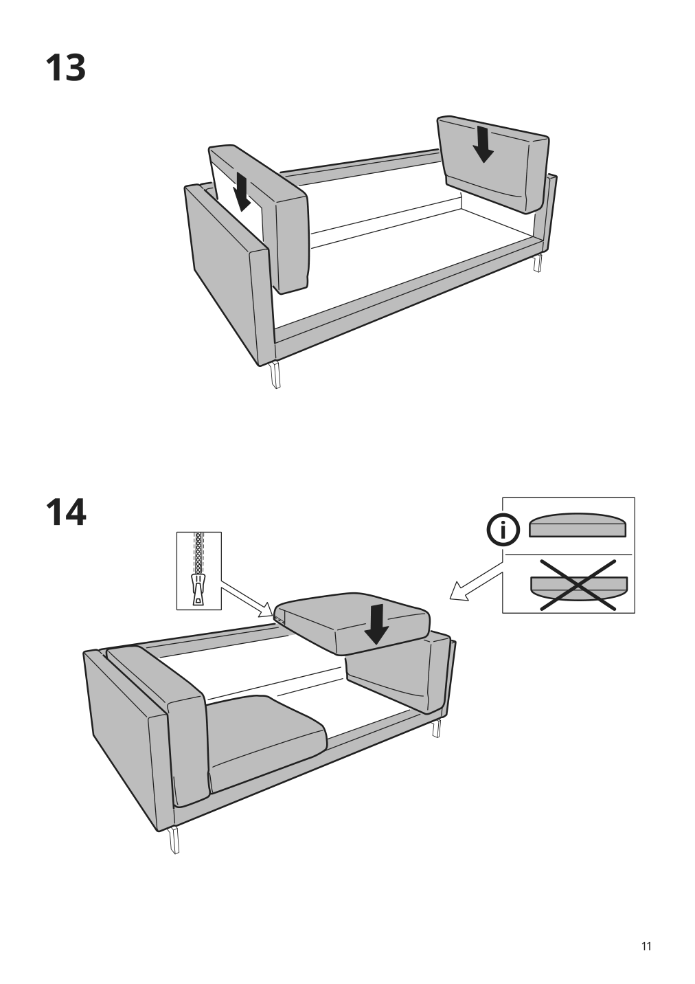 Assembly instructions for IKEA Nockeby loveseat cover risane orange | Page 11 - IKEA NOCKEBY loveseat cover 402.804.52