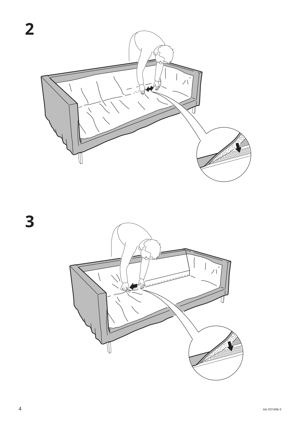 Assembly instructions for IKEA Nockeby loveseat cover risane orange | Page 4 - IKEA NOCKEBY loveseat cover 402.804.52