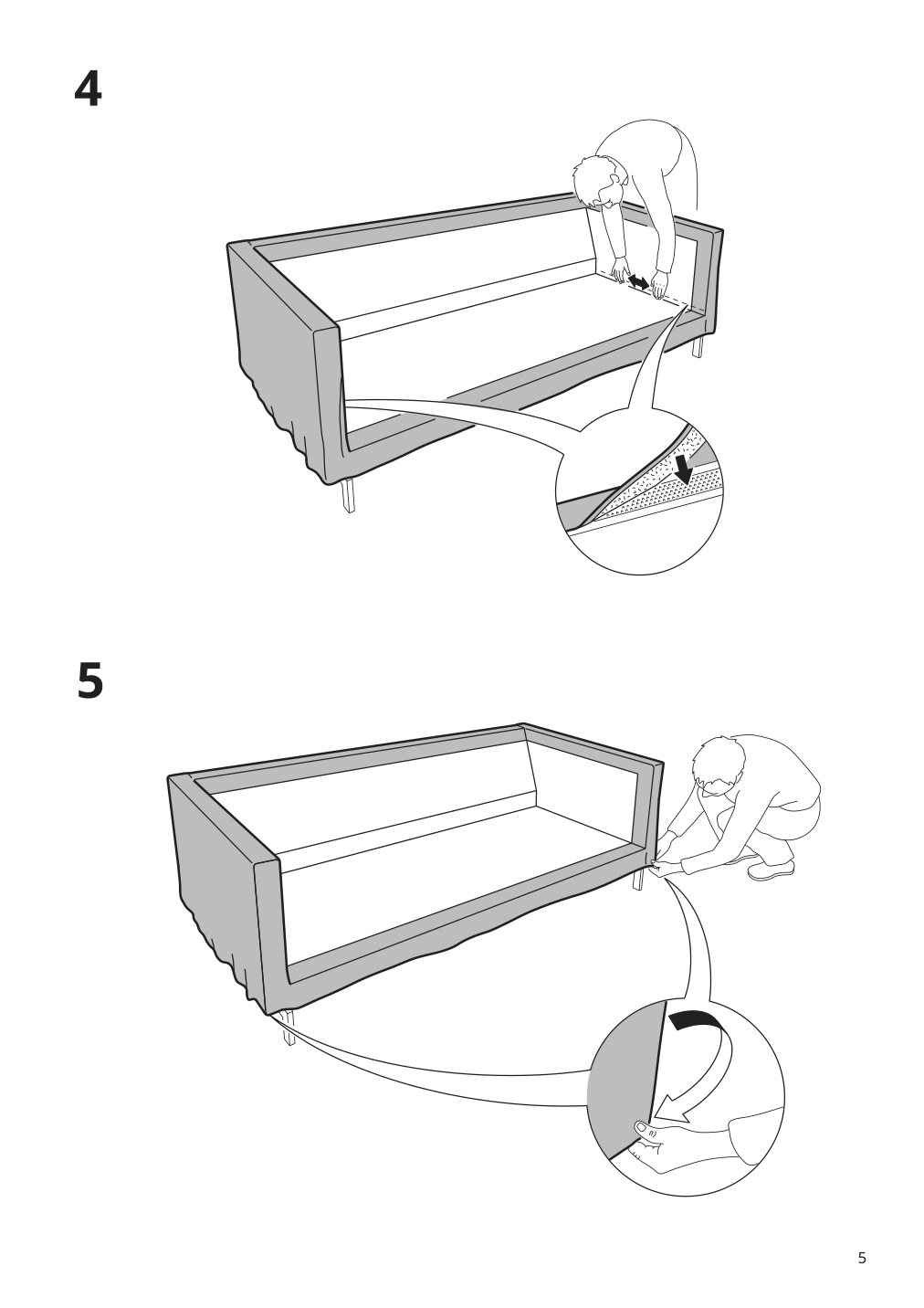 Assembly instructions for IKEA Nockeby loveseat cover risane orange | Page 5 - IKEA NOCKEBY loveseat cover 402.804.52