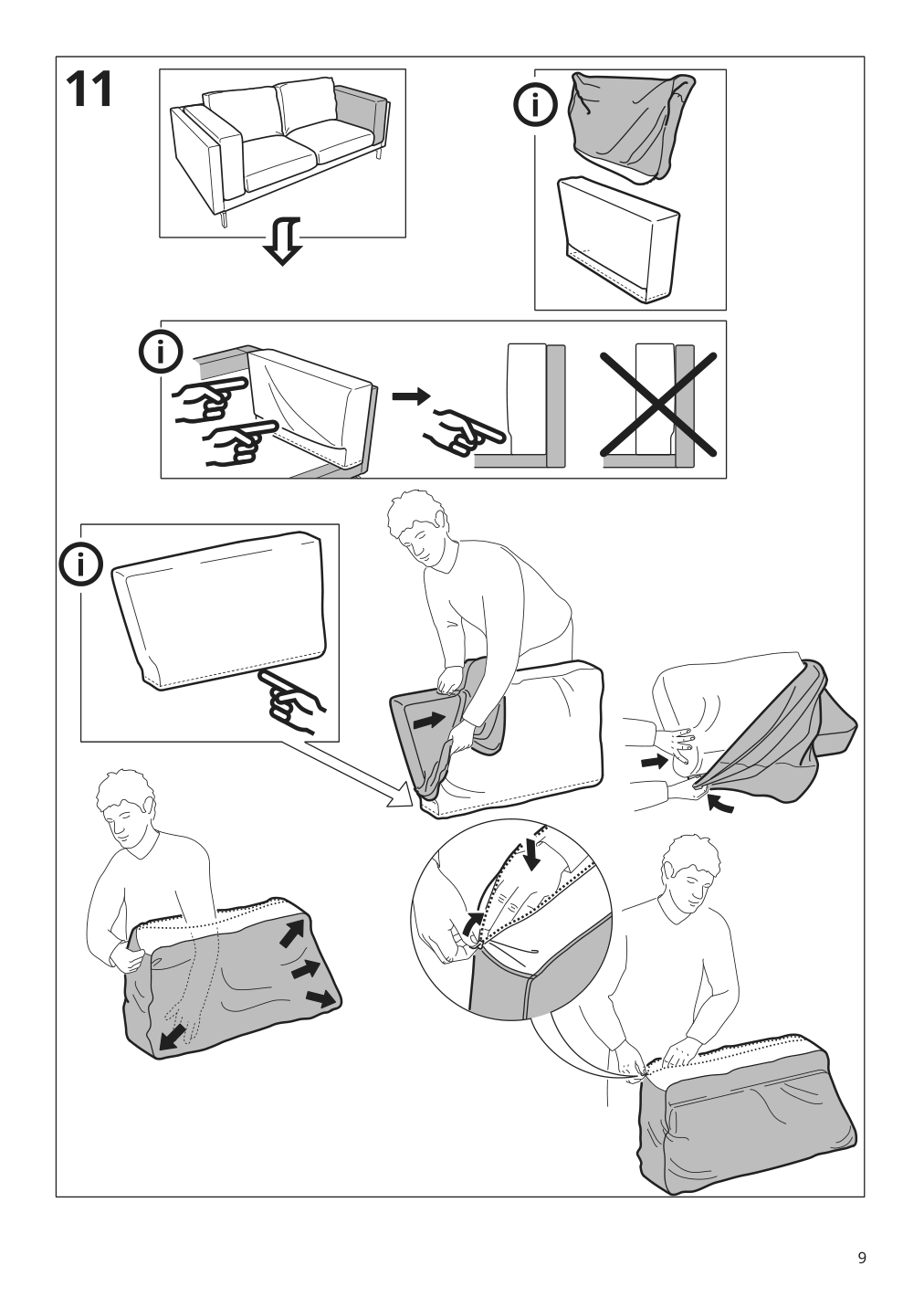 Assembly instructions for IKEA Nockeby loveseat cover risane orange | Page 9 - IKEA NOCKEBY loveseat cover 402.804.52