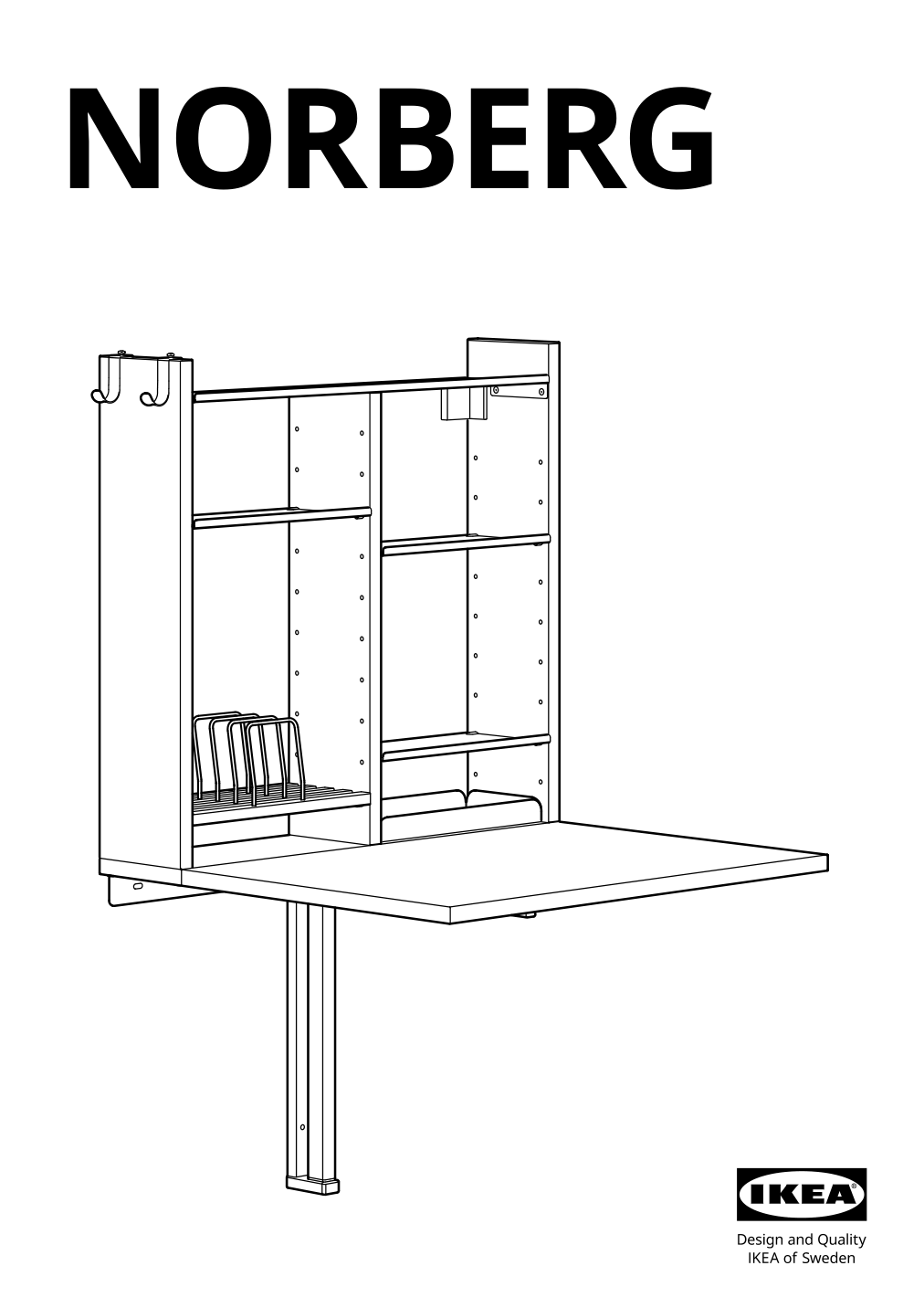 Assembly instructions for IKEA Norberg wall mount drop leaf tbl w storage white | Page 1 - IKEA NORBERG / KARLJAN table and 2 chairs 794.808.36