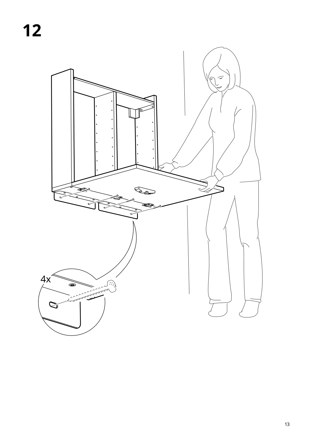 Assembly instructions for IKEA Norberg wall mount drop leaf tbl w storage white | Page 13 - IKEA NORBERG / FRANKLIN table and 2 chairs 694.816.95