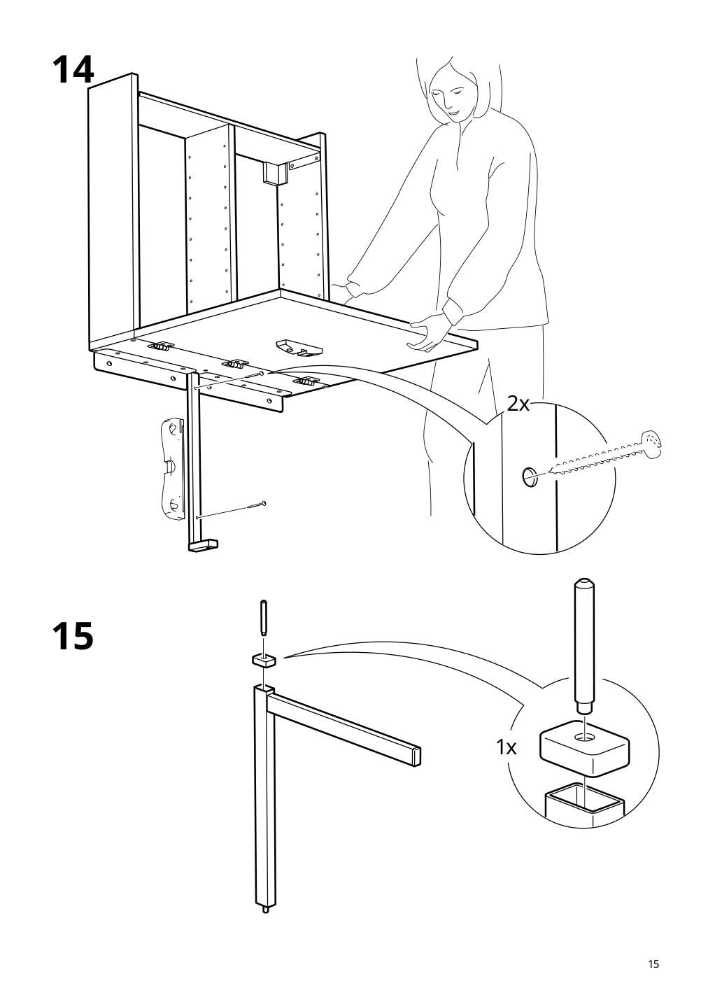 Assembly instructions for IKEA Norberg wall mount drop leaf tbl w storage white | Page 15 - IKEA NORBERG / FRANKLIN table and 2 chairs 494.808.47