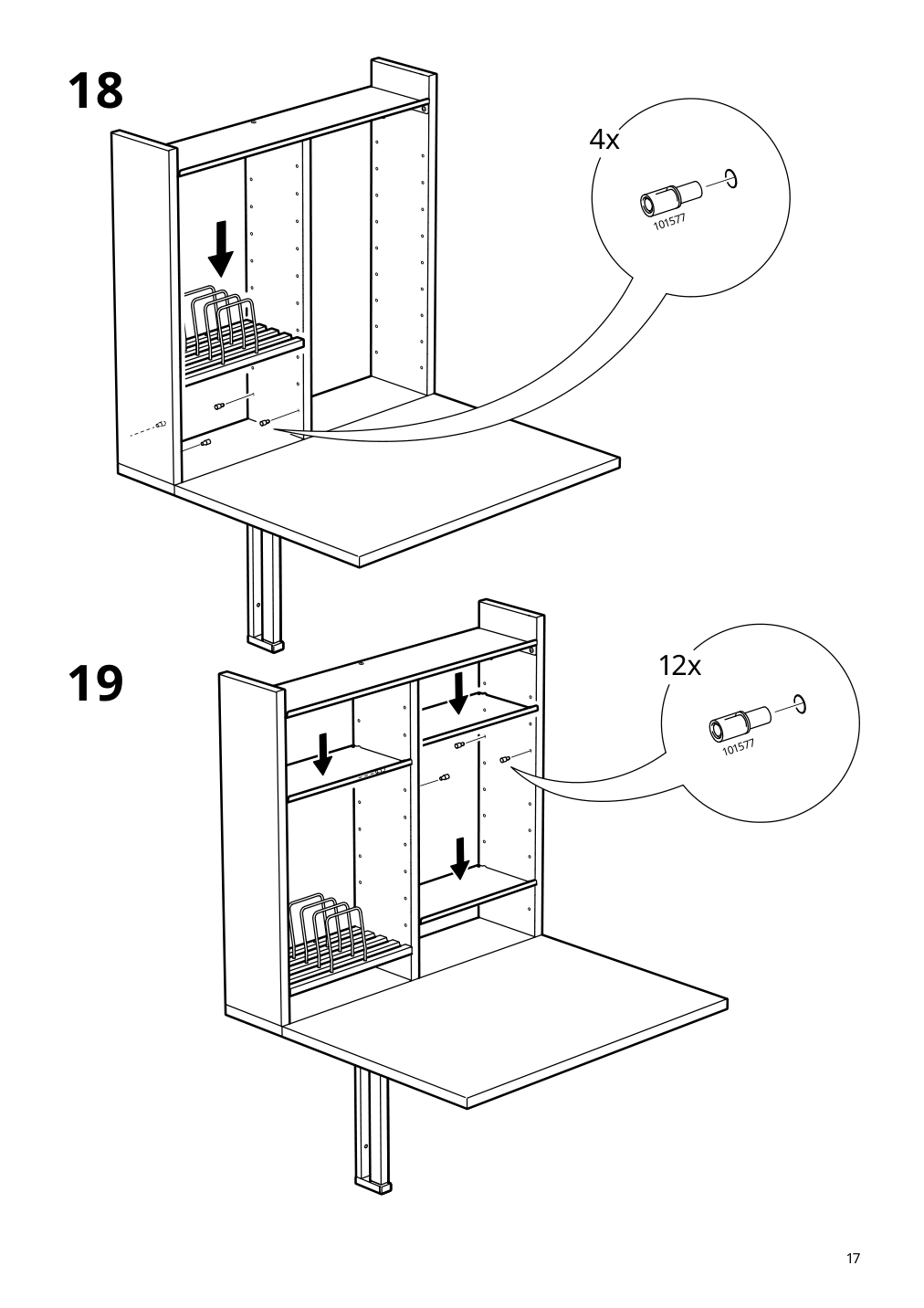 Assembly instructions for IKEA Norberg wall mount drop leaf tbl w storage white | Page 17 - IKEA NORBERG / KÄTTIL table and 2 chairs 594.803.14