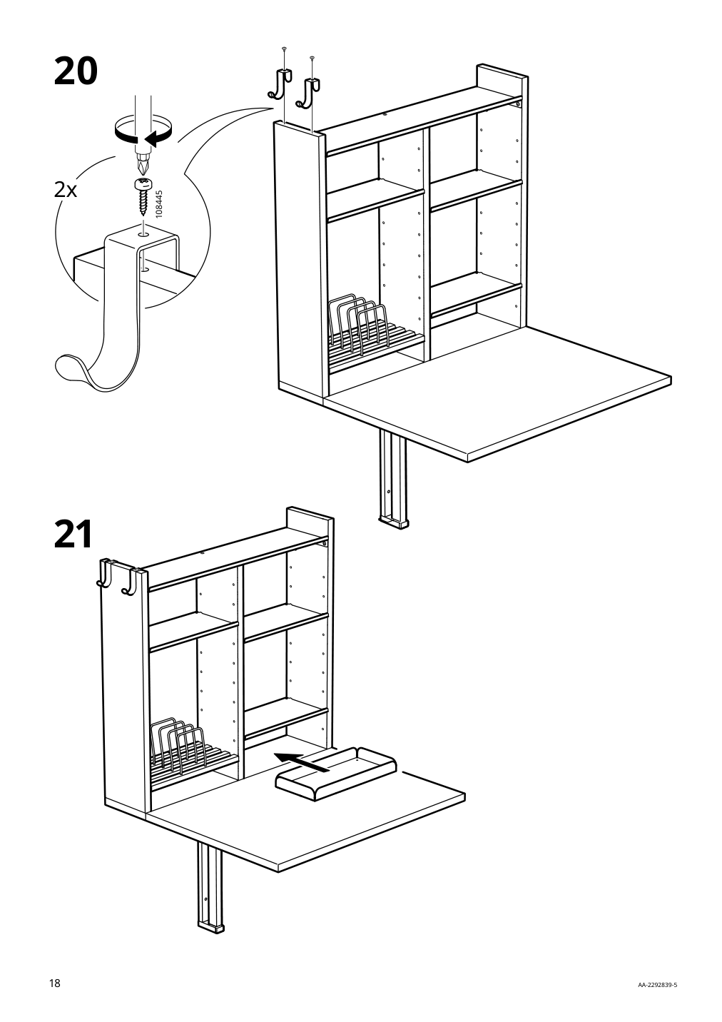 Assembly instructions for IKEA Norberg wall mount drop leaf tbl w storage white | Page 18 - IKEA NORBERG / KARLJAN table and 2 chairs 794.808.36