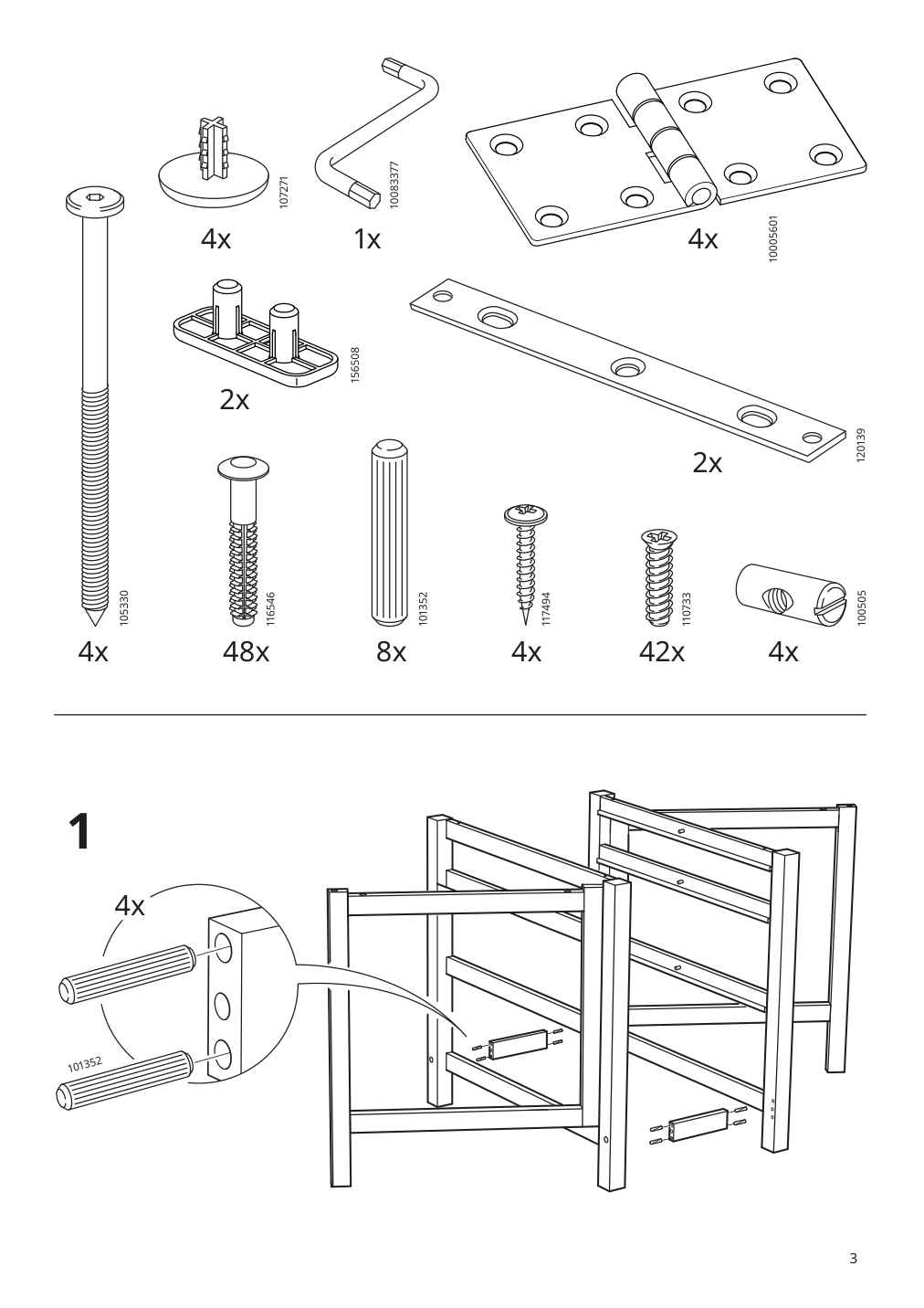 Assembly instructions for IKEA Norden gateleg table birch | Page 3 - IKEA NORDEN / LISABO table and 4 chairs 793.855.42