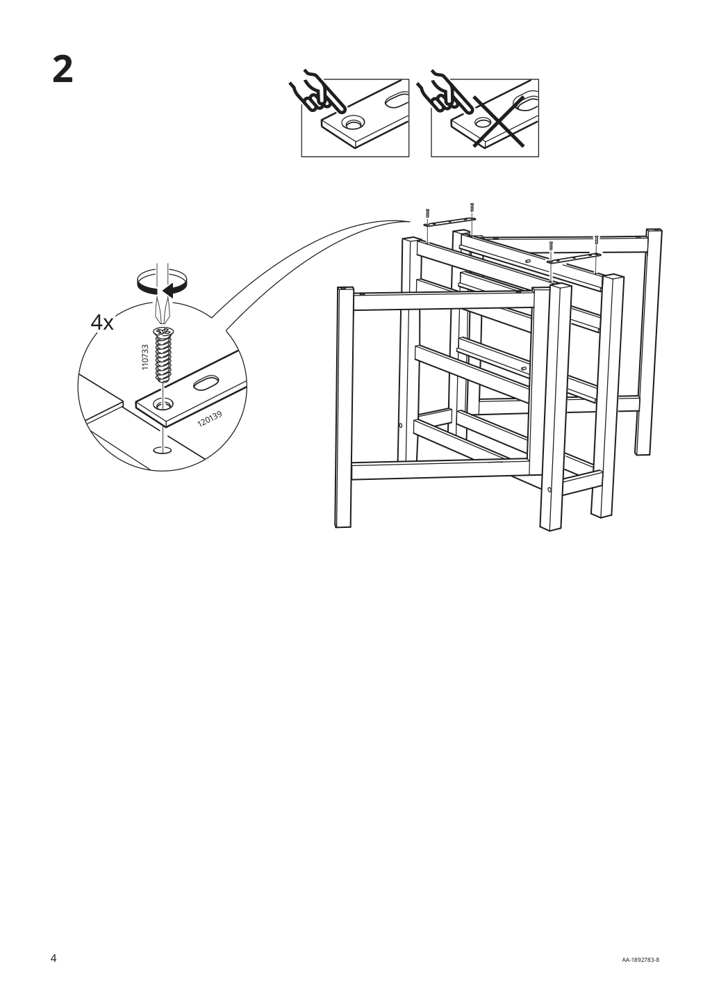 Assembly instructions for IKEA Norden gateleg table birch | Page 4 - IKEA NORDEN / ODGER table and 2 chairs 494.407.43