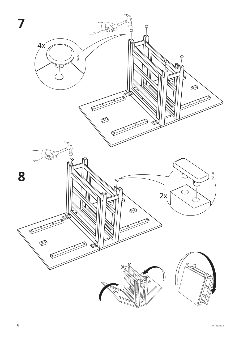 Assembly instructions for IKEA Norden gateleg table birch | Page 8 - IKEA NORDEN / LISABO table and 4 chairs 793.855.42