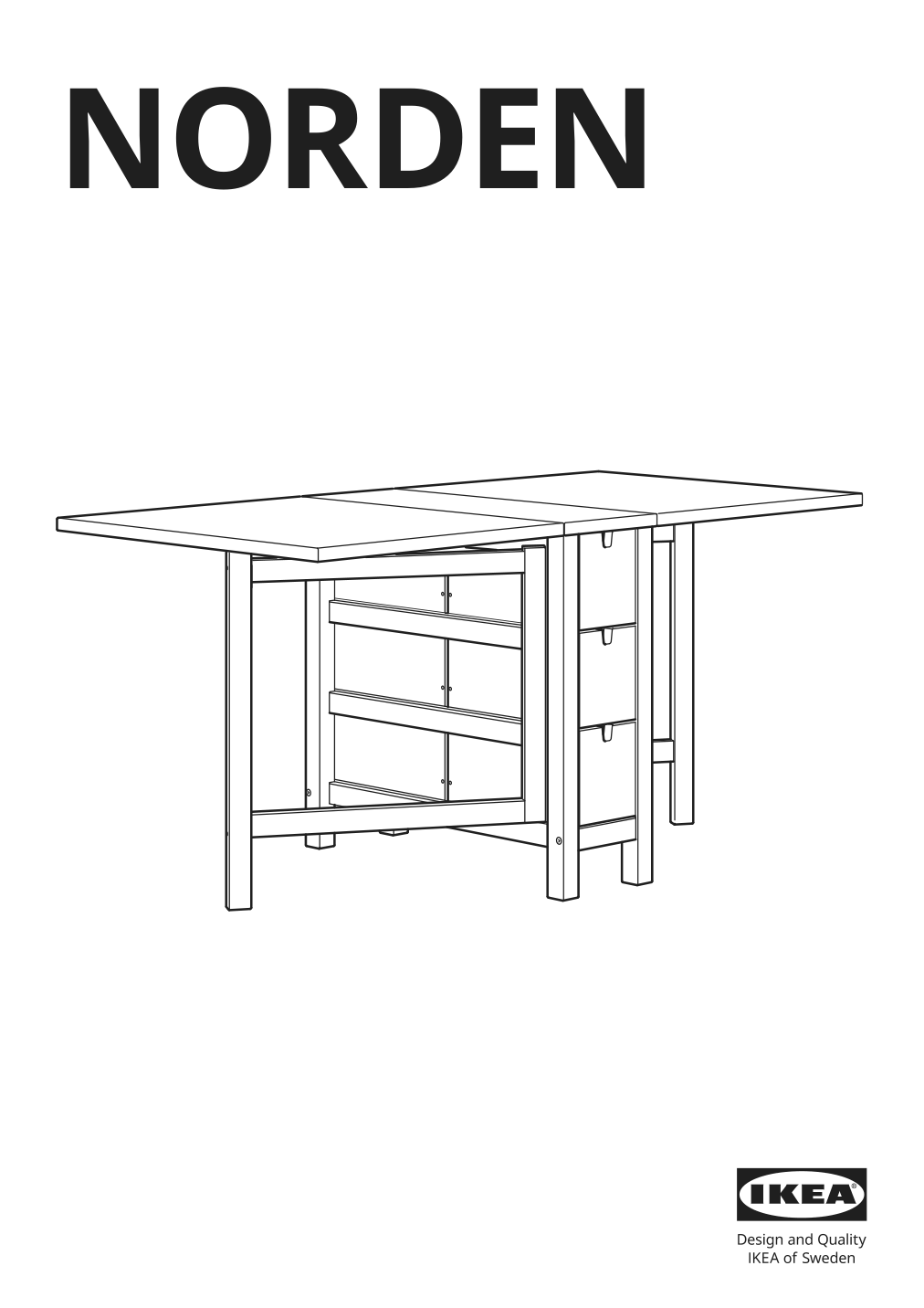 Assembly instructions for IKEA Norden gateleg table white | Page 1 - IKEA NORDEN gateleg table 104.238.86