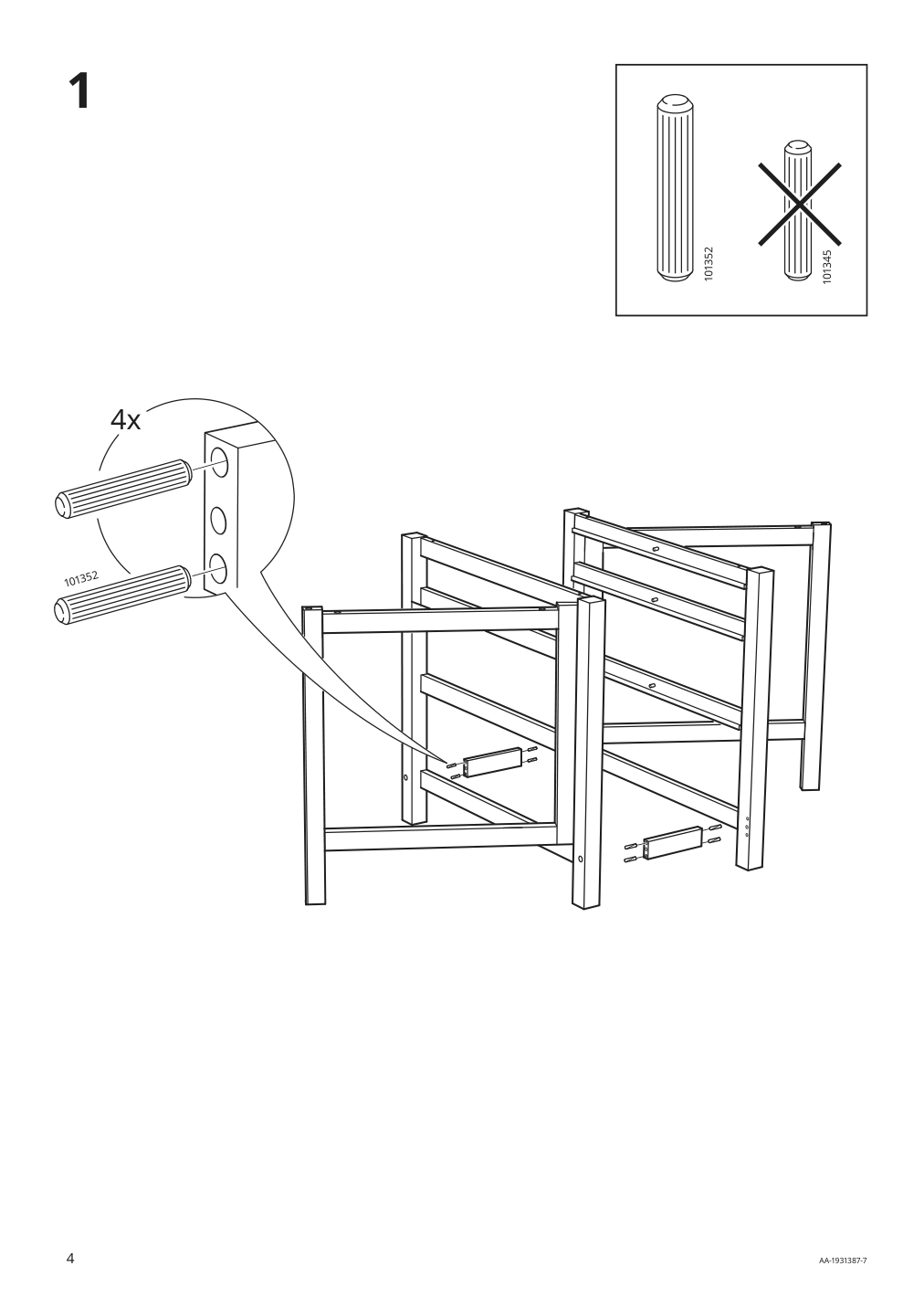 Assembly instructions for IKEA Norden gateleg table white | Page 4 - IKEA NORDEN gateleg table 104.238.86