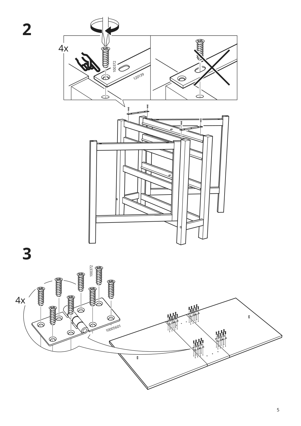 Assembly instructions for IKEA Norden gateleg table white | Page 5 - IKEA NORDEN gateleg table 104.238.86