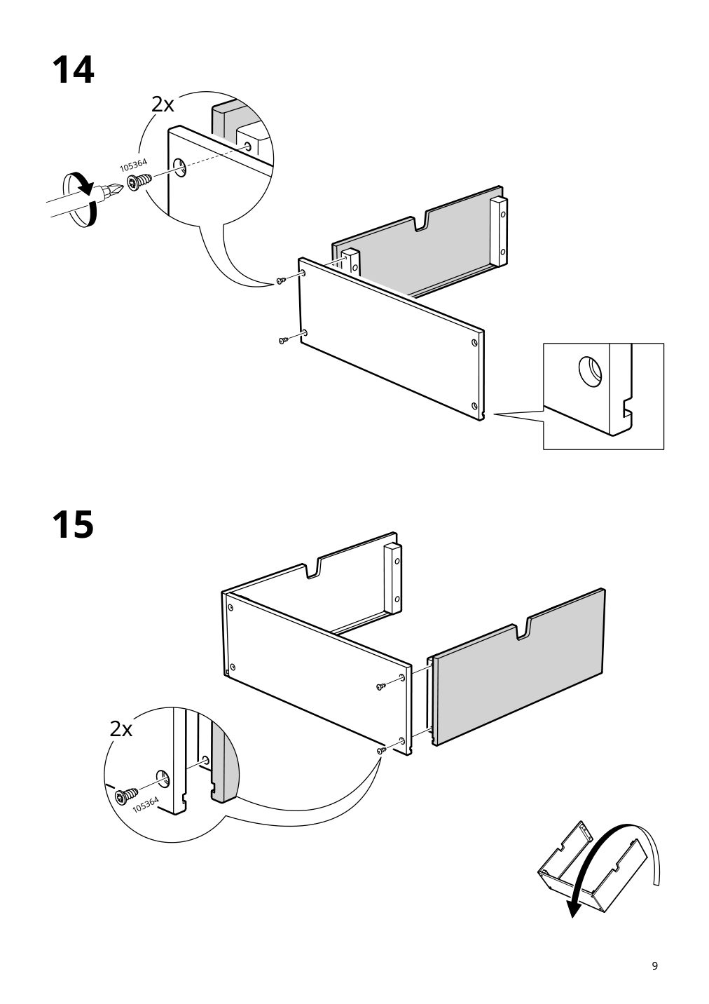 Assembly instructions for IKEA Nordkisa dressing table bamboo | Page 9 - IKEA NORDKISA dressing table 204.394.72