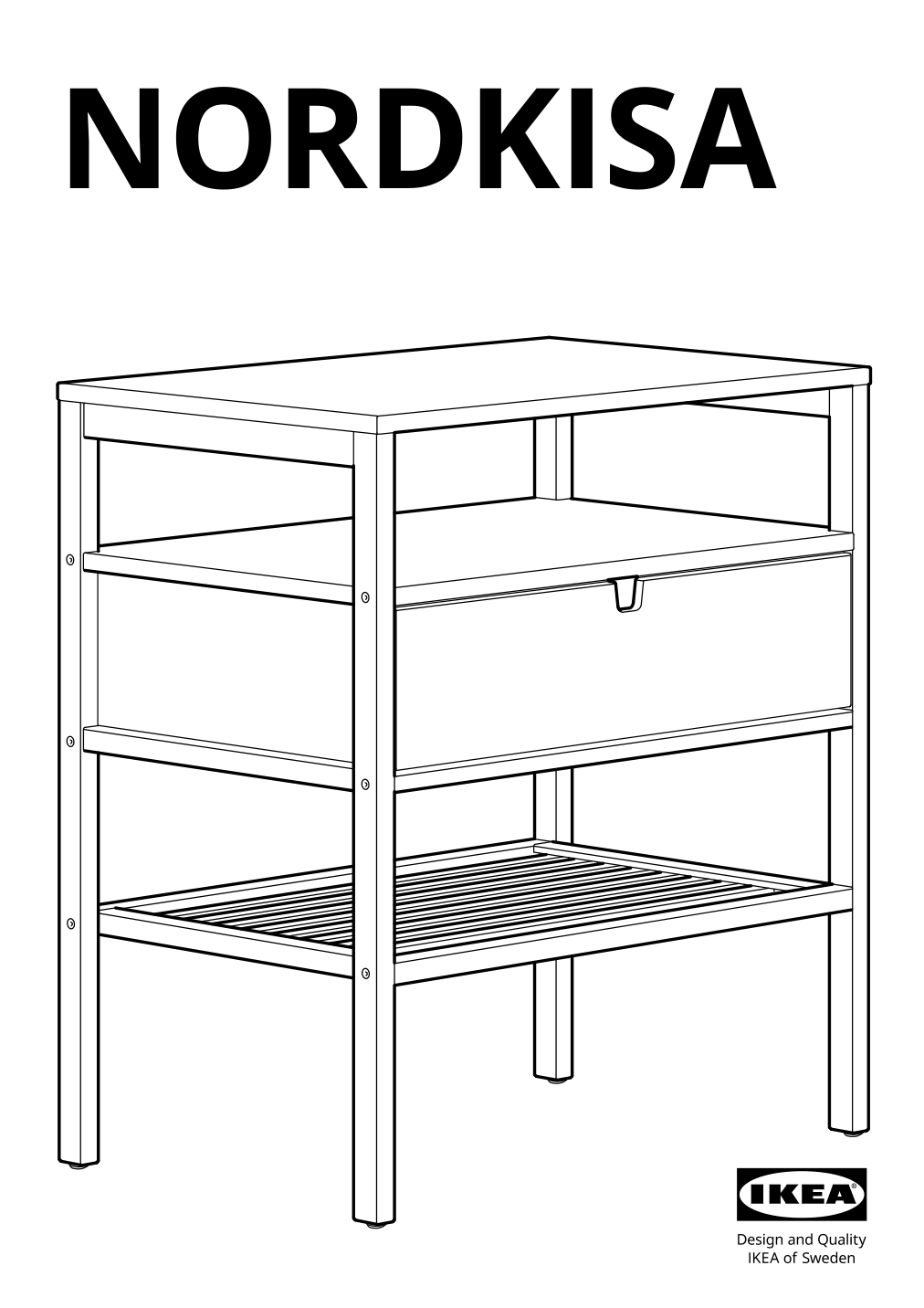 Assembly instructions for IKEA Nordkisa nightstand bamboo | Page 1 - IKEA NORDKISA nightstand 004.307.45