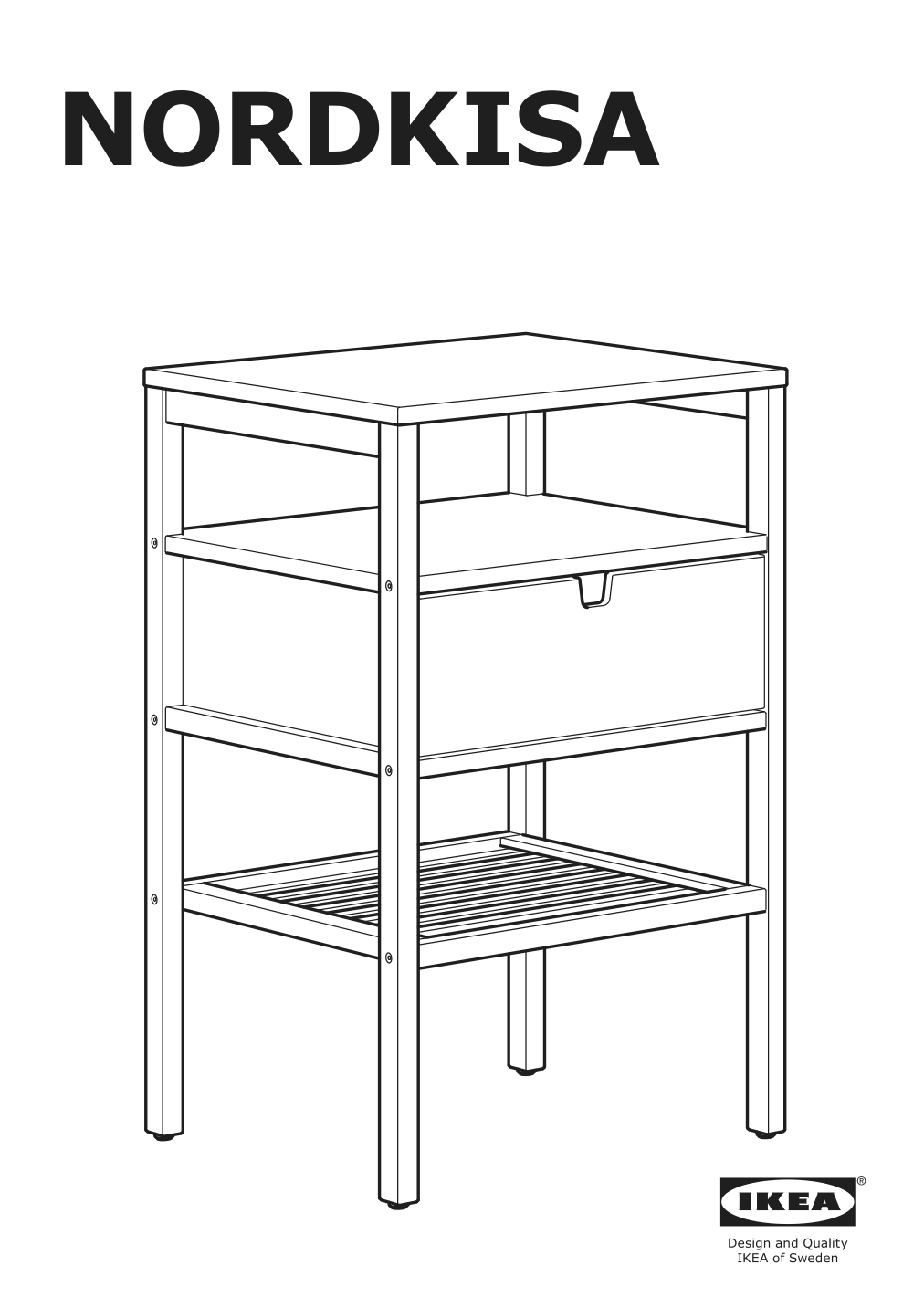 Assembly instructions for IKEA Nordkisa nightstand bamboo | Page 1 - IKEA NORDKISA nightstand 604.476.77