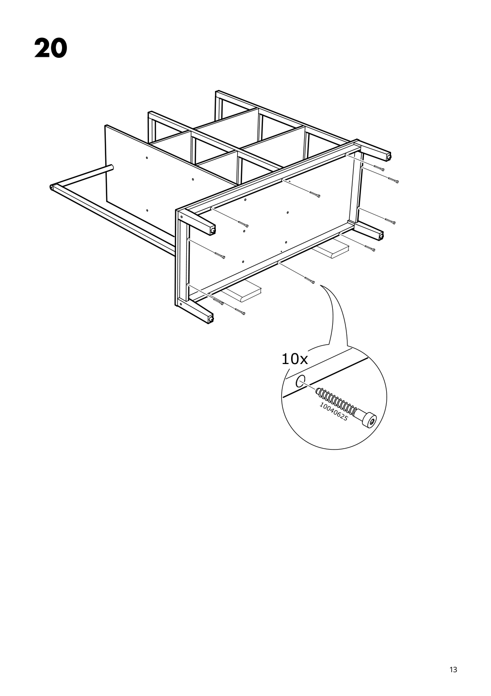 Assembly instructions for IKEA Nordkisa open wardrobe with sliding door bamboo | Page 13 - IKEA NORDKISA open wardrobe with sliding door 304.394.76