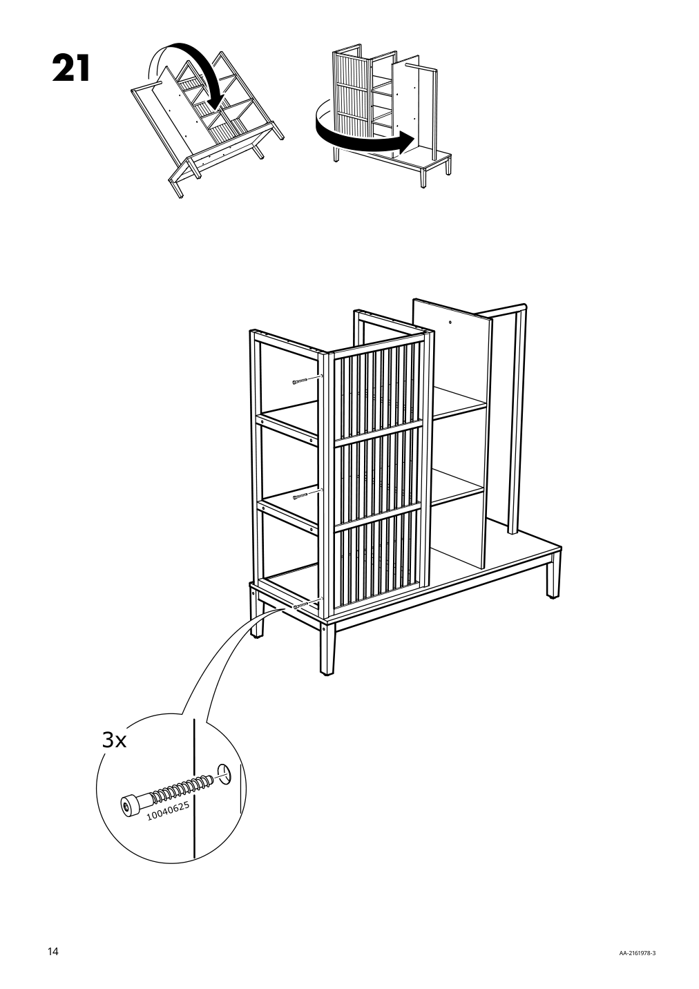 Assembly instructions for IKEA Nordkisa open wardrobe with sliding door bamboo | Page 14 - IKEA NORDKISA open wardrobe with sliding door 304.394.76