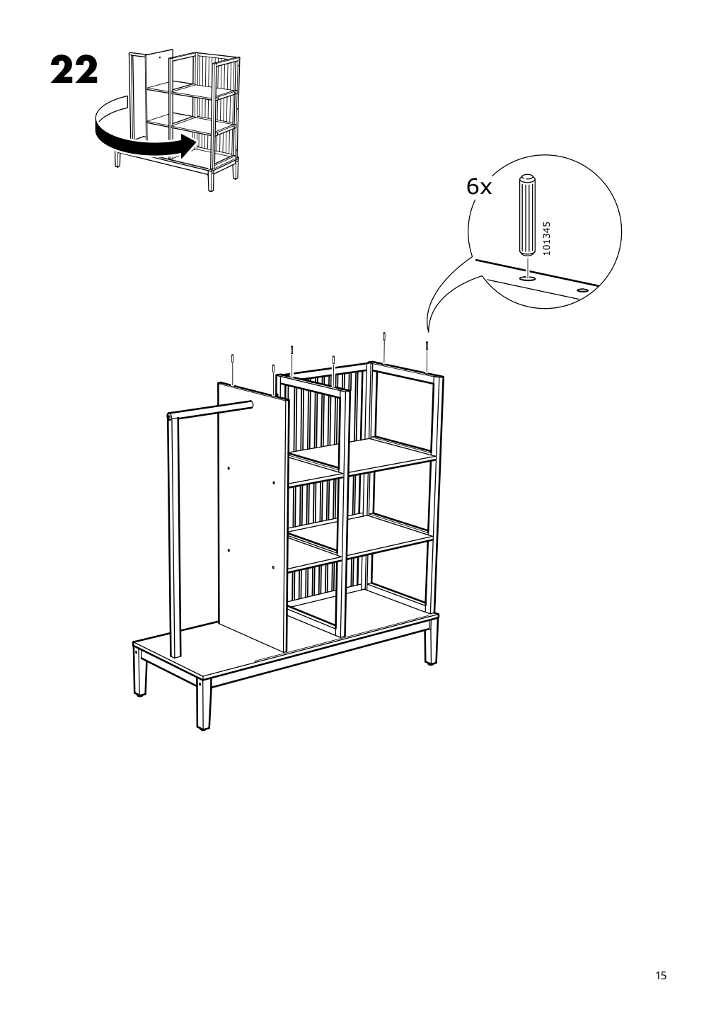 Assembly instructions for IKEA Nordkisa open wardrobe with sliding door bamboo | Page 15 - IKEA NORDKISA open wardrobe with sliding door 304.394.76