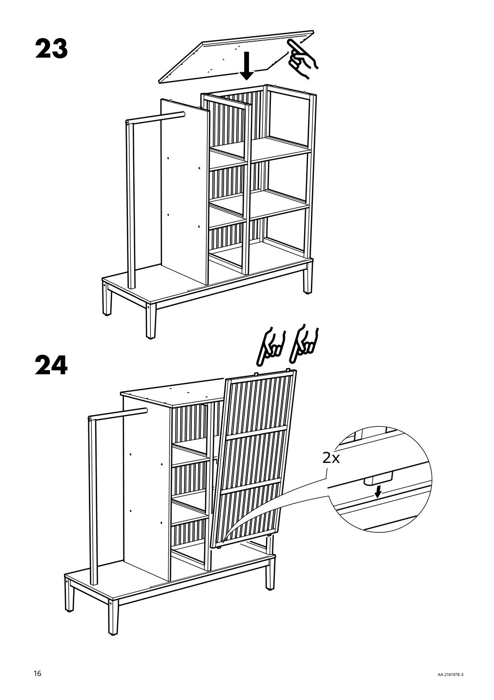 Assembly instructions for IKEA Nordkisa open wardrobe with sliding door bamboo | Page 16 - IKEA NORDKISA open wardrobe with sliding door 304.394.76