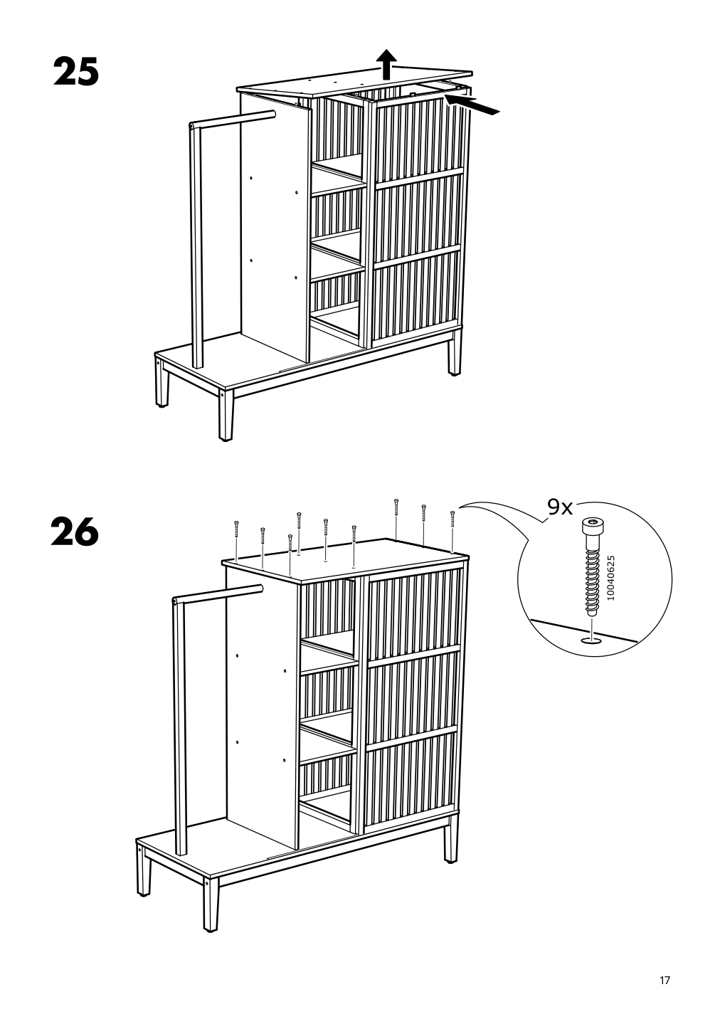 Assembly instructions for IKEA Nordkisa open wardrobe with sliding door bamboo | Page 17 - IKEA NORDKISA open wardrobe with sliding door 304.394.76