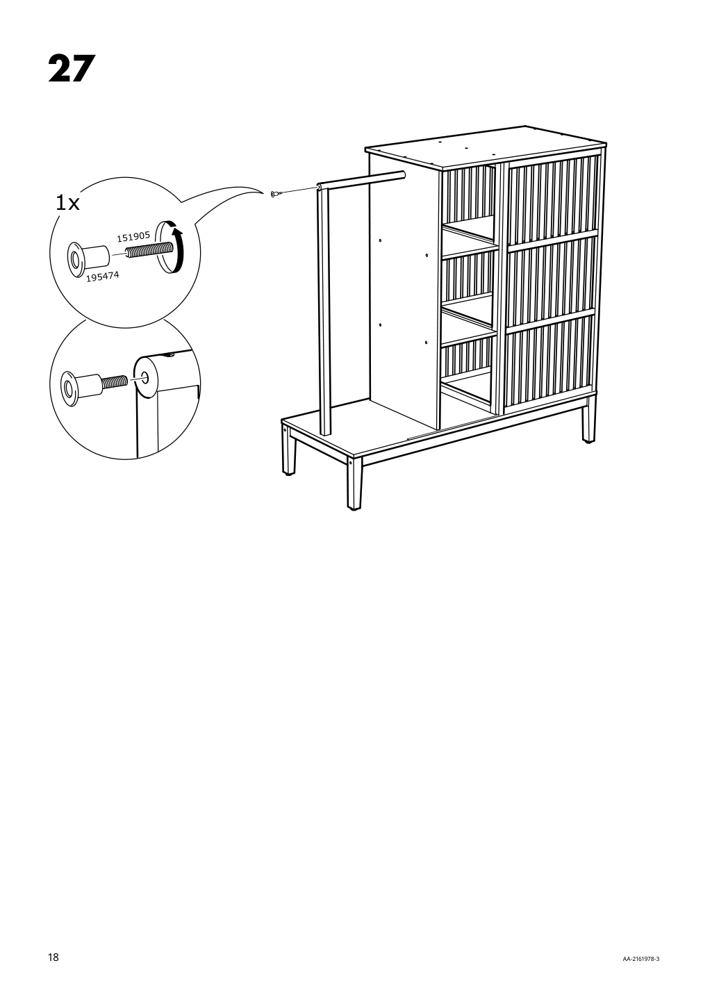 Assembly instructions for IKEA Nordkisa open wardrobe with sliding door bamboo | Page 18 - IKEA NORDKISA open wardrobe with sliding door 304.394.76