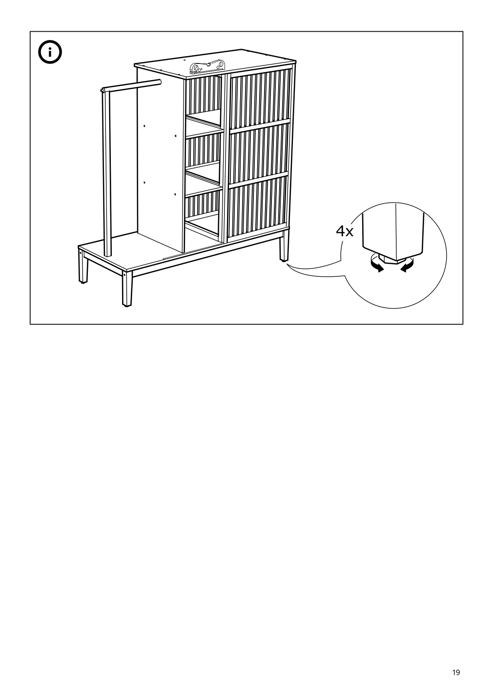 Assembly instructions for IKEA Nordkisa open wardrobe with sliding door bamboo | Page 19 - IKEA NORDKISA open wardrobe with sliding door 304.394.76