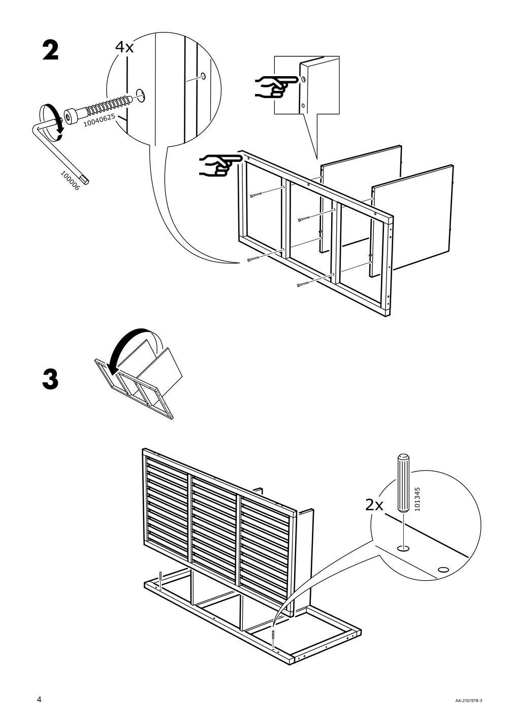 Assembly instructions for IKEA Nordkisa open wardrobe with sliding door bamboo | Page 4 - IKEA NORDKISA open wardrobe with sliding door 304.394.76