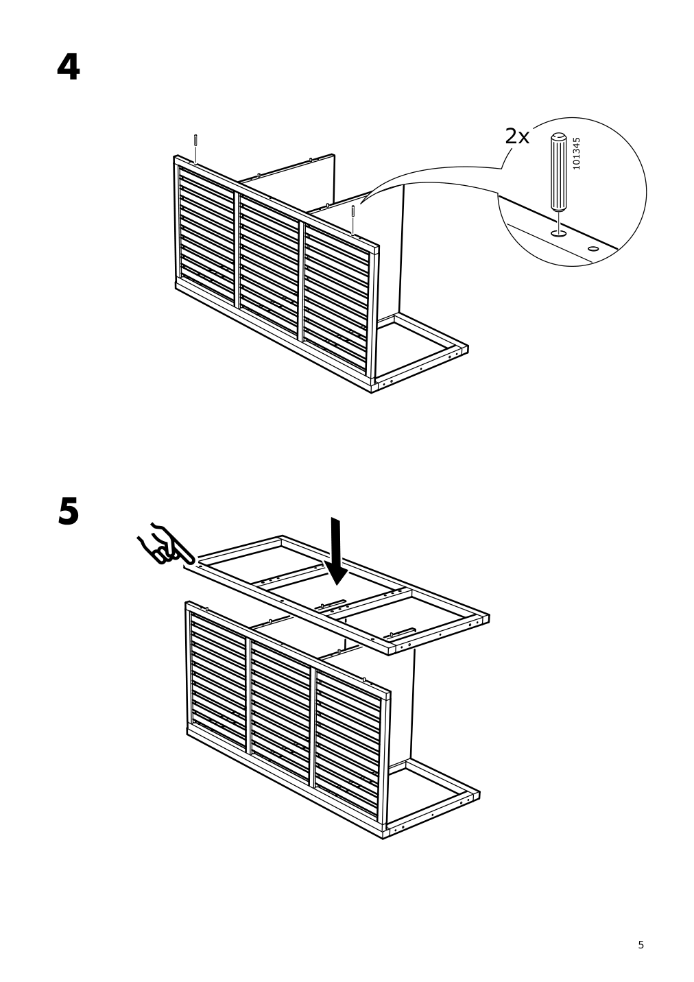 Assembly instructions for IKEA Nordkisa open wardrobe with sliding door bamboo | Page 5 - IKEA NORDKISA open wardrobe with sliding door 304.394.76