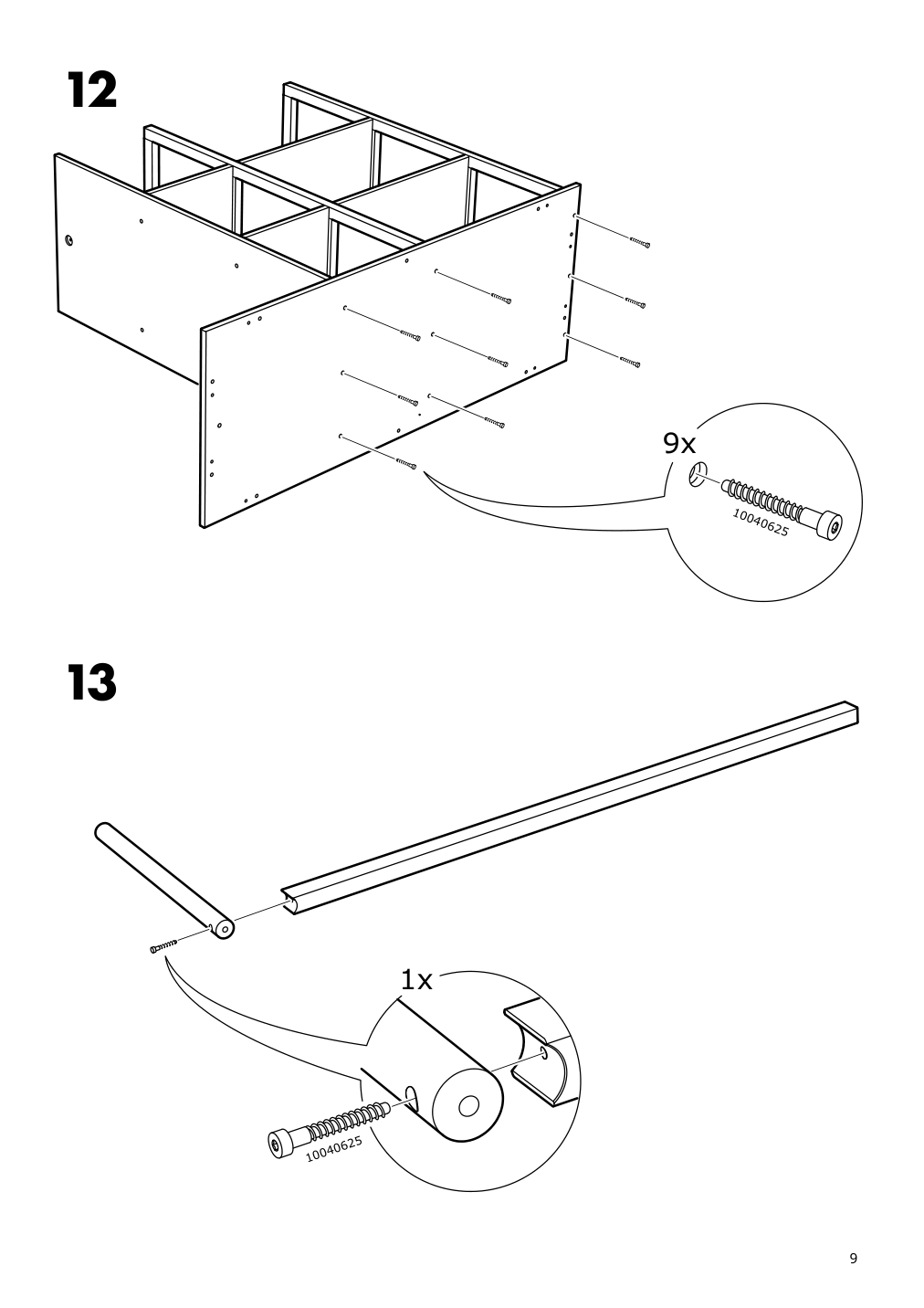 Assembly instructions for IKEA Nordkisa open wardrobe with sliding door bamboo | Page 9 - IKEA NORDKISA open wardrobe with sliding door 304.394.76