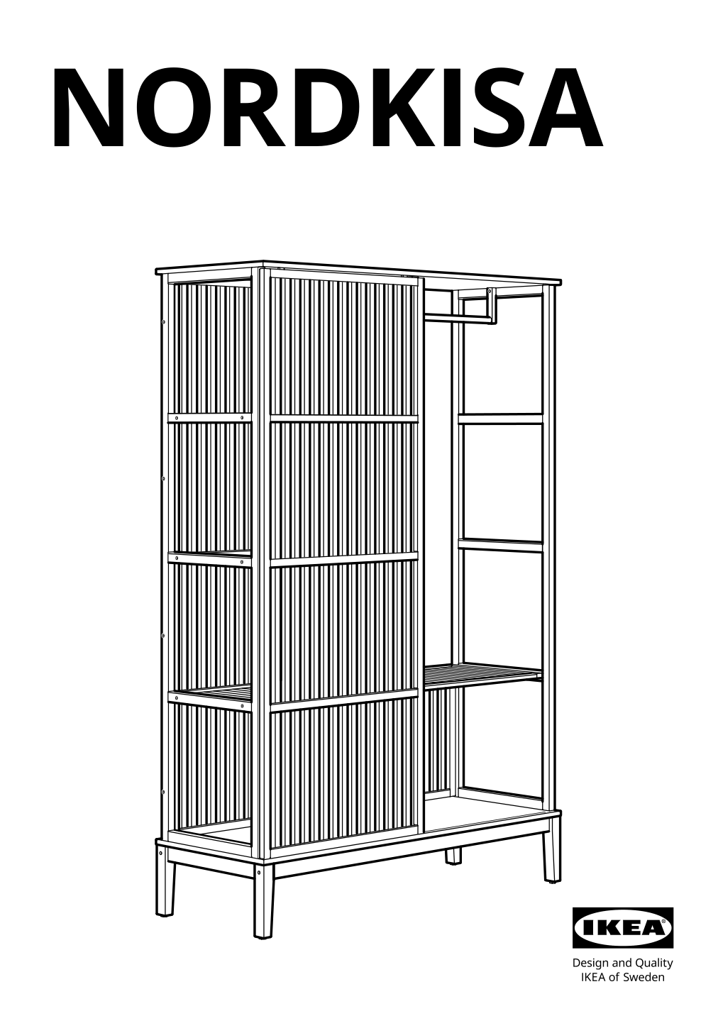 Assembly instructions for IKEA Nordkisa open wardrobe with sliding door bamboo | Page 1 - IKEA NORDKISA open wardrobe with sliding door 004.394.68