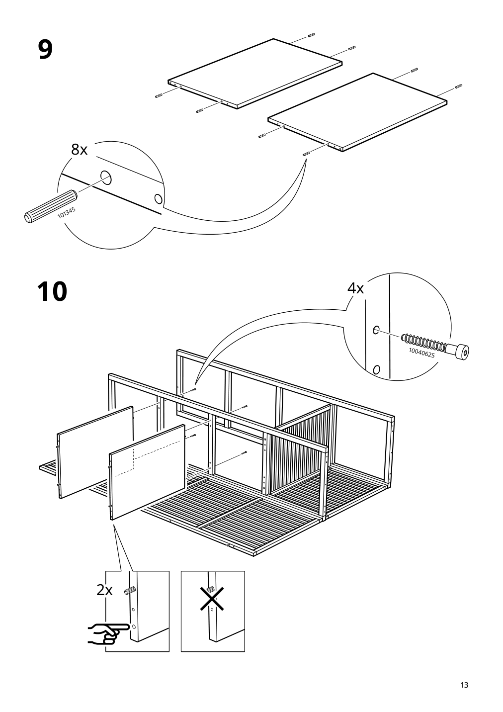 Assembly instructions for IKEA Nordkisa open wardrobe with sliding door bamboo | Page 13 - IKEA NORDKISA open wardrobe with sliding door 004.394.68