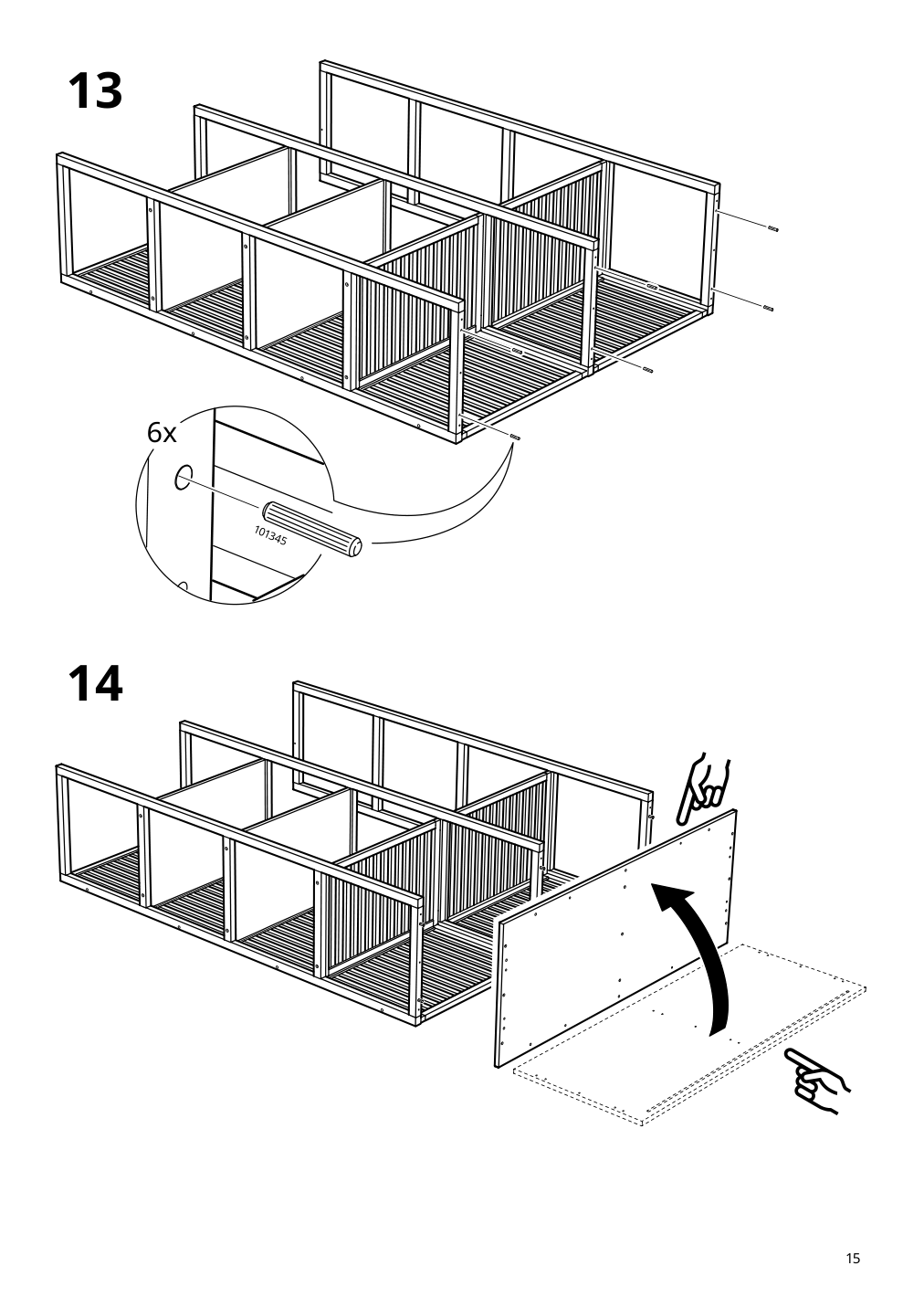 Assembly instructions for IKEA Nordkisa open wardrobe with sliding door bamboo | Page 15 - IKEA NORDKISA open wardrobe with sliding door 004.394.68