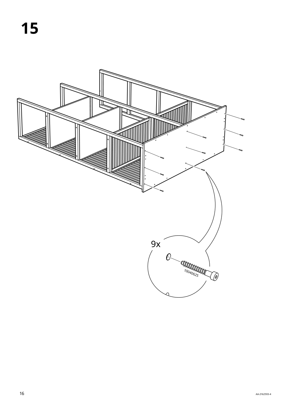 Assembly instructions for IKEA Nordkisa open wardrobe with sliding door bamboo | Page 16 - IKEA NORDKISA open wardrobe with sliding door 004.394.68