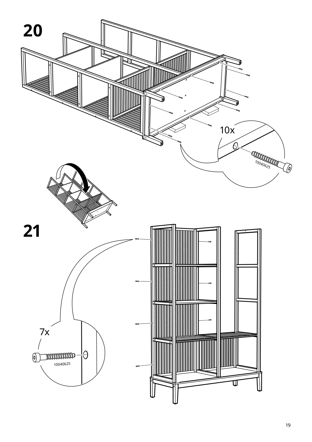 Assembly instructions for IKEA Nordkisa open wardrobe with sliding door bamboo | Page 19 - IKEA NORDKISA open wardrobe with sliding door 004.394.68