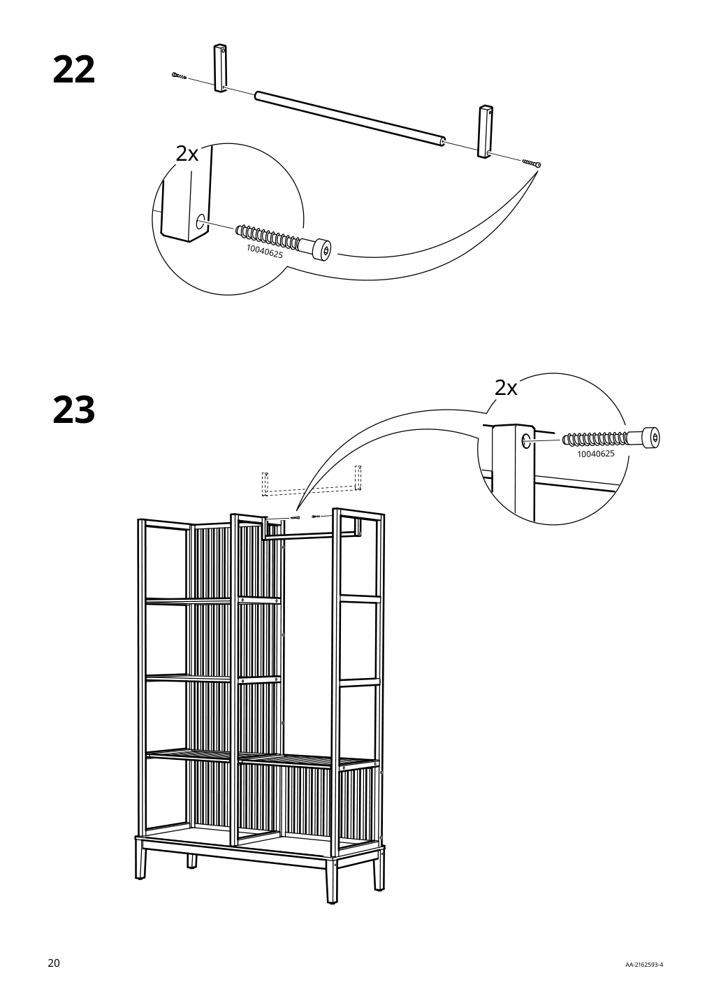 Assembly instructions for IKEA Nordkisa open wardrobe with sliding door bamboo | Page 20 - IKEA NORDKISA open wardrobe with sliding door 004.394.68