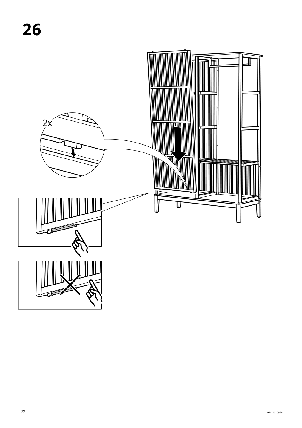 Assembly instructions for IKEA Nordkisa open wardrobe with sliding door bamboo | Page 22 - IKEA NORDKISA open wardrobe with sliding door 004.394.68