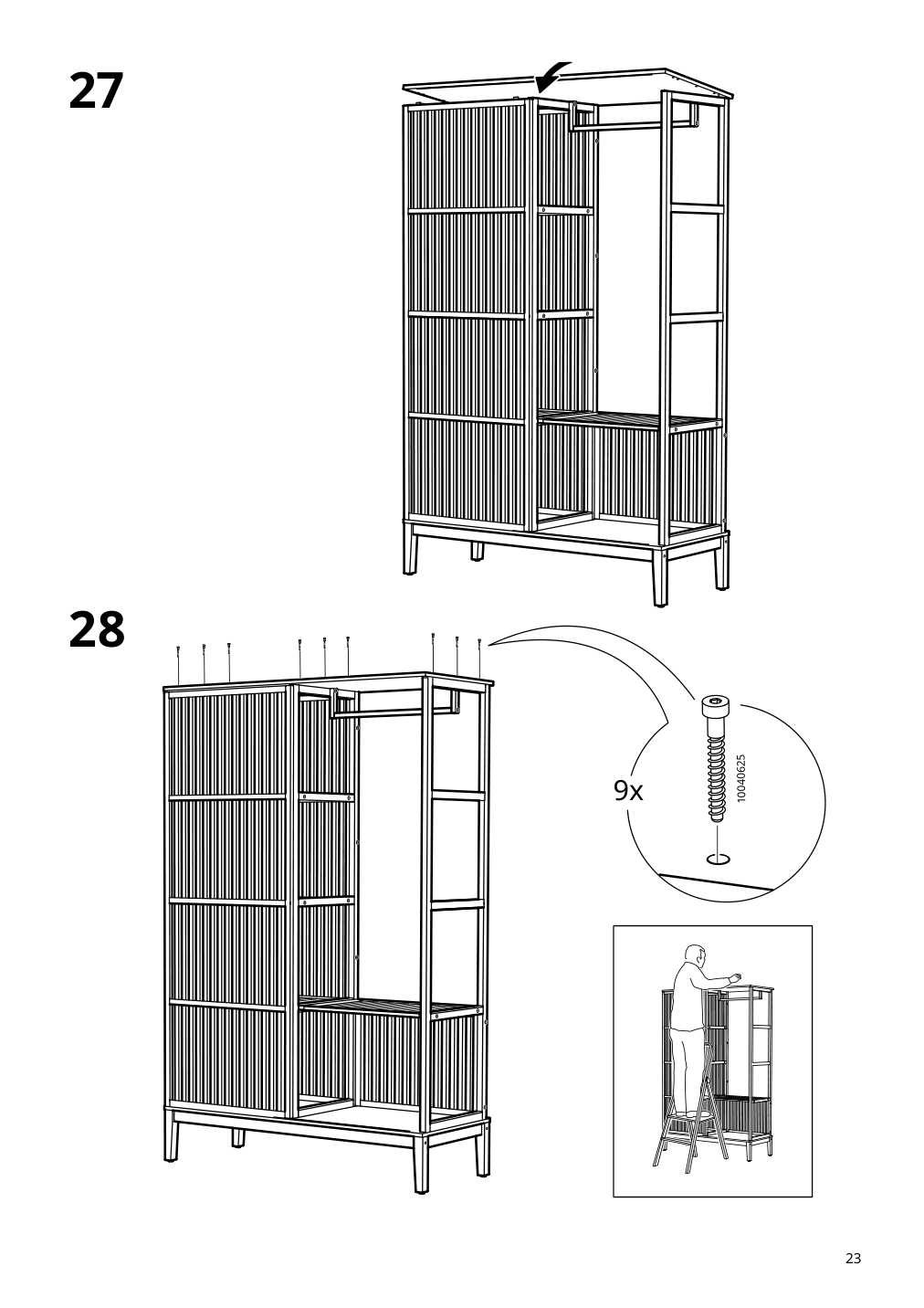 Assembly instructions for IKEA Nordkisa open wardrobe with sliding door bamboo | Page 23 - IKEA NORDKISA open wardrobe with sliding door 004.394.68