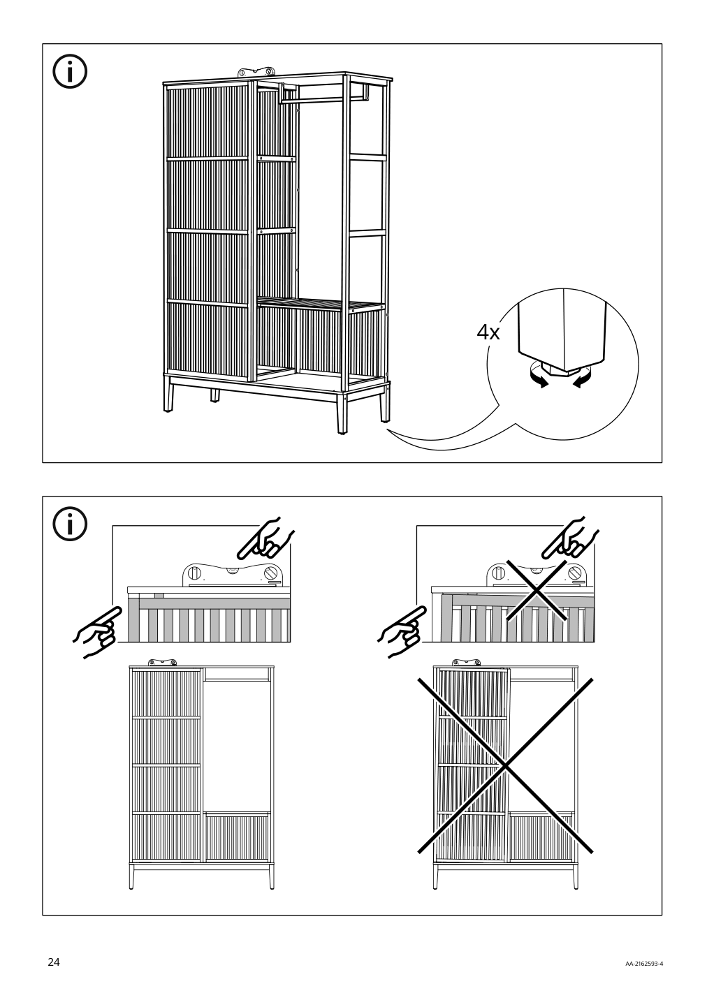 Assembly instructions for IKEA Nordkisa open wardrobe with sliding door bamboo | Page 24 - IKEA NORDKISA open wardrobe with sliding door 004.394.68