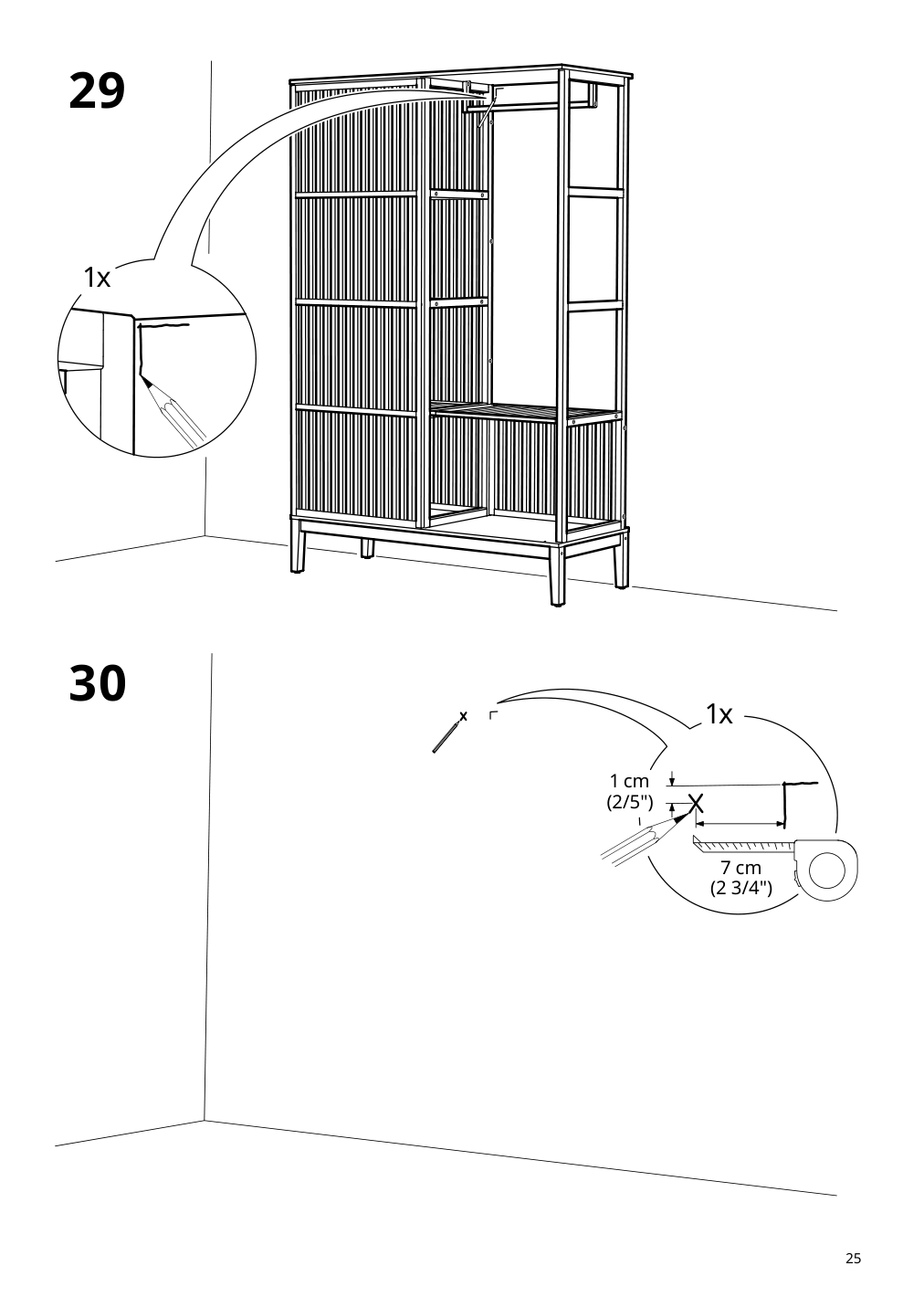 Assembly instructions for IKEA Nordkisa open wardrobe with sliding door bamboo | Page 25 - IKEA NORDKISA open wardrobe with sliding door 004.394.68