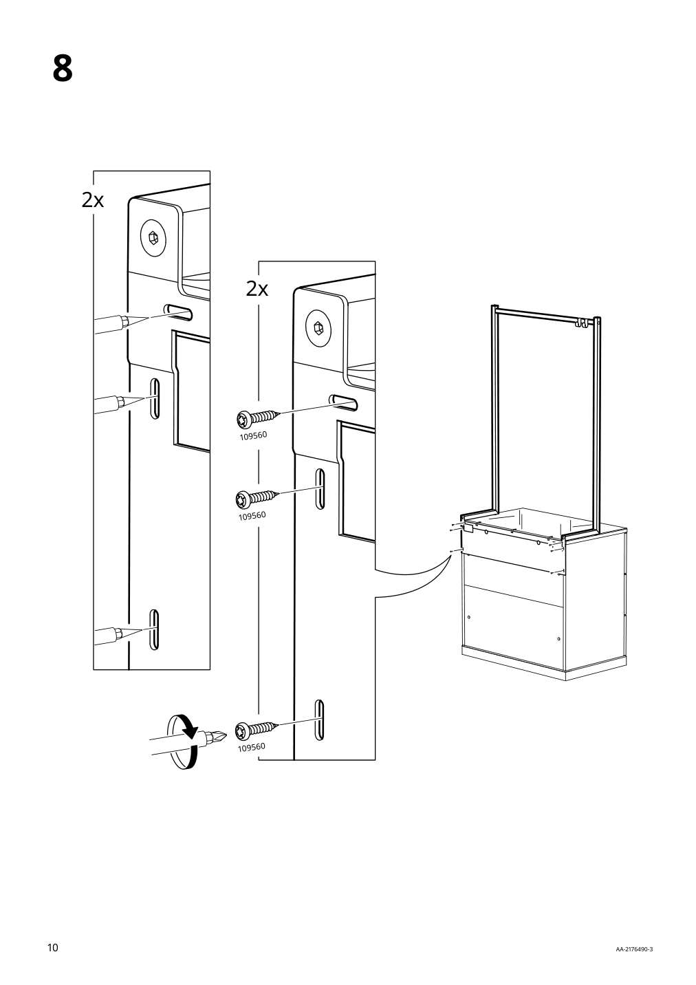 Assembly instructions for IKEA Nordli add on clothes rail white | Page 10 - IKEA NORDLI 8-drawer dresser 692.953.49