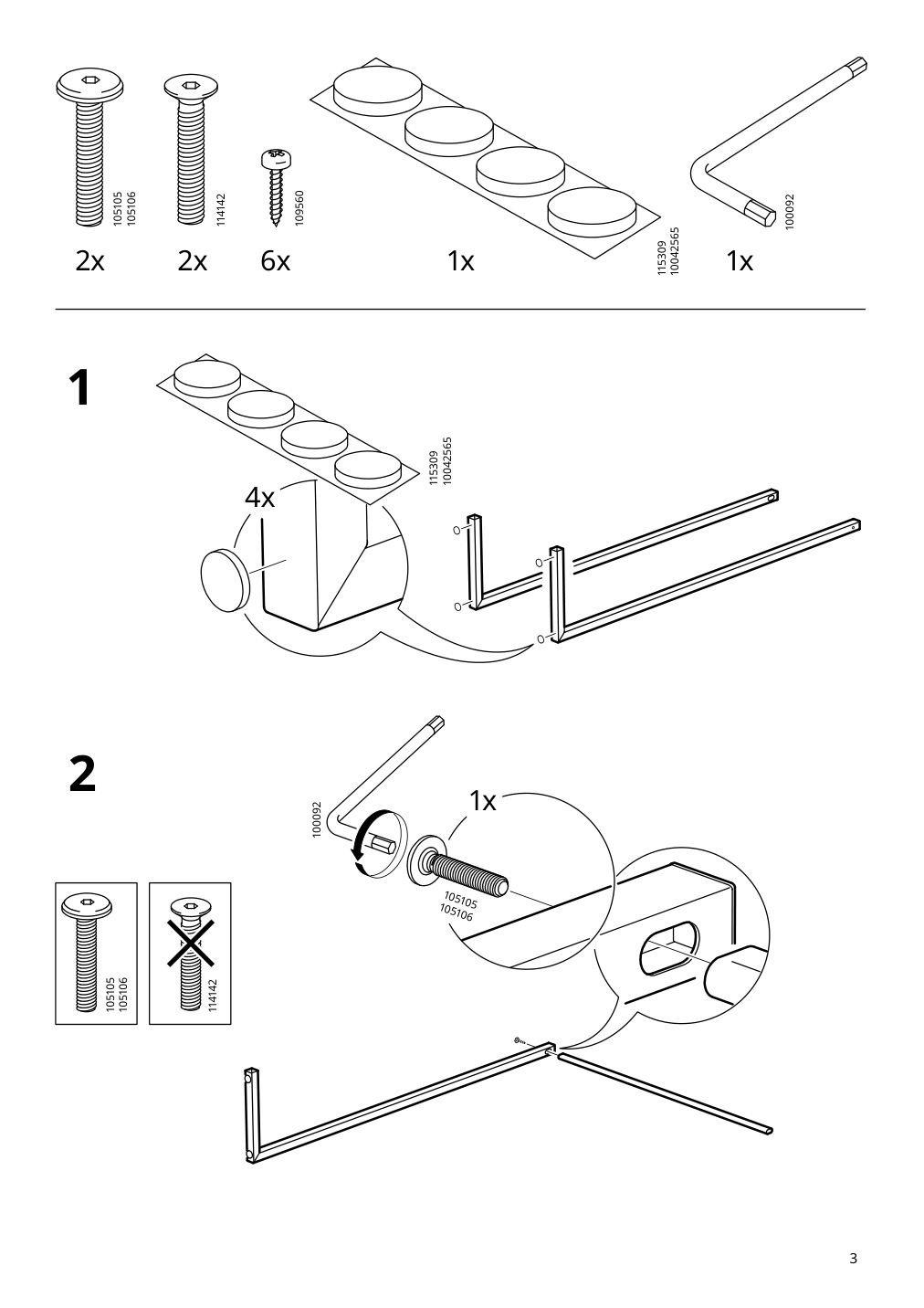 Assembly instructions for IKEA Nordli add on clothes rail white | Page 3 - IKEA NORDLI 8-drawer dresser 692.953.49