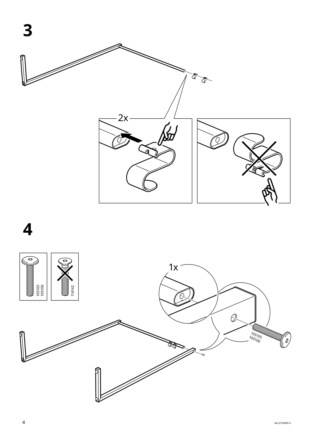 Assembly instructions for IKEA Nordli add on clothes rail white | Page 4 - IKEA NORDLI 8-drawer dresser 692.953.49