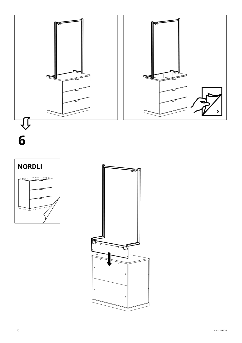 Assembly instructions for IKEA Nordli add on clothes rail white | Page 6 - IKEA NORDLI 3-drawer chest 392.951.38