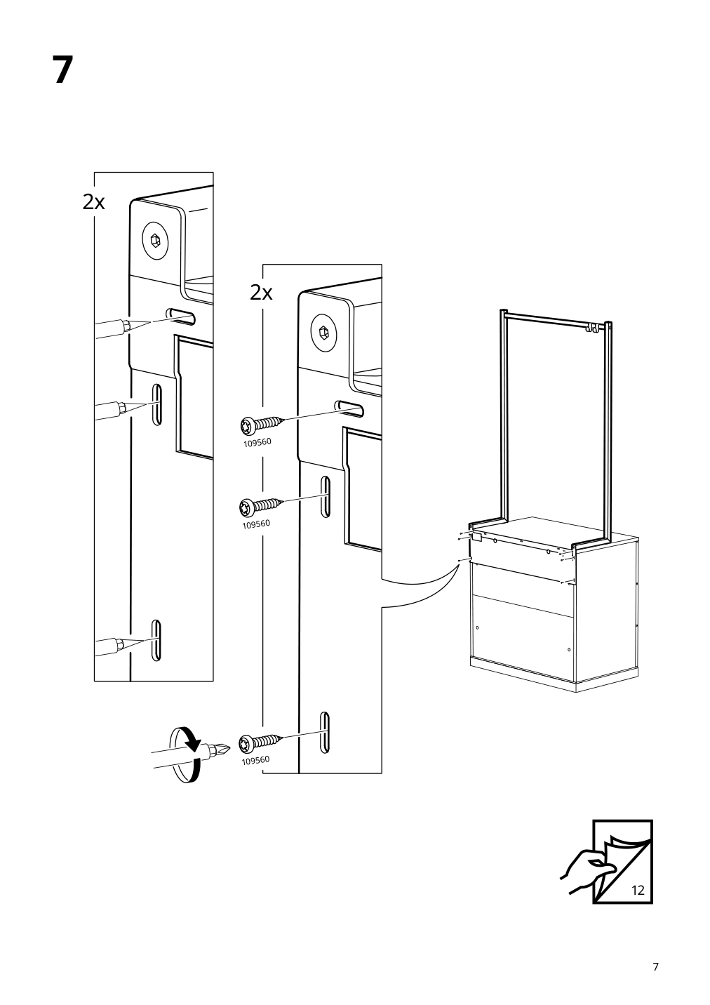 Assembly instructions for IKEA Nordli add on clothes rail white | Page 7 - IKEA NORDLI 3-drawer chest 392.951.38