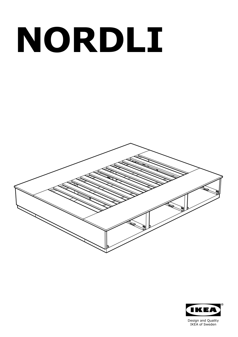 Assembly instructions for IKEA Nordli bed frame with storage anthracite | Page 1 - IKEA NORDLI bed frame with storage and mattress 295.450.48